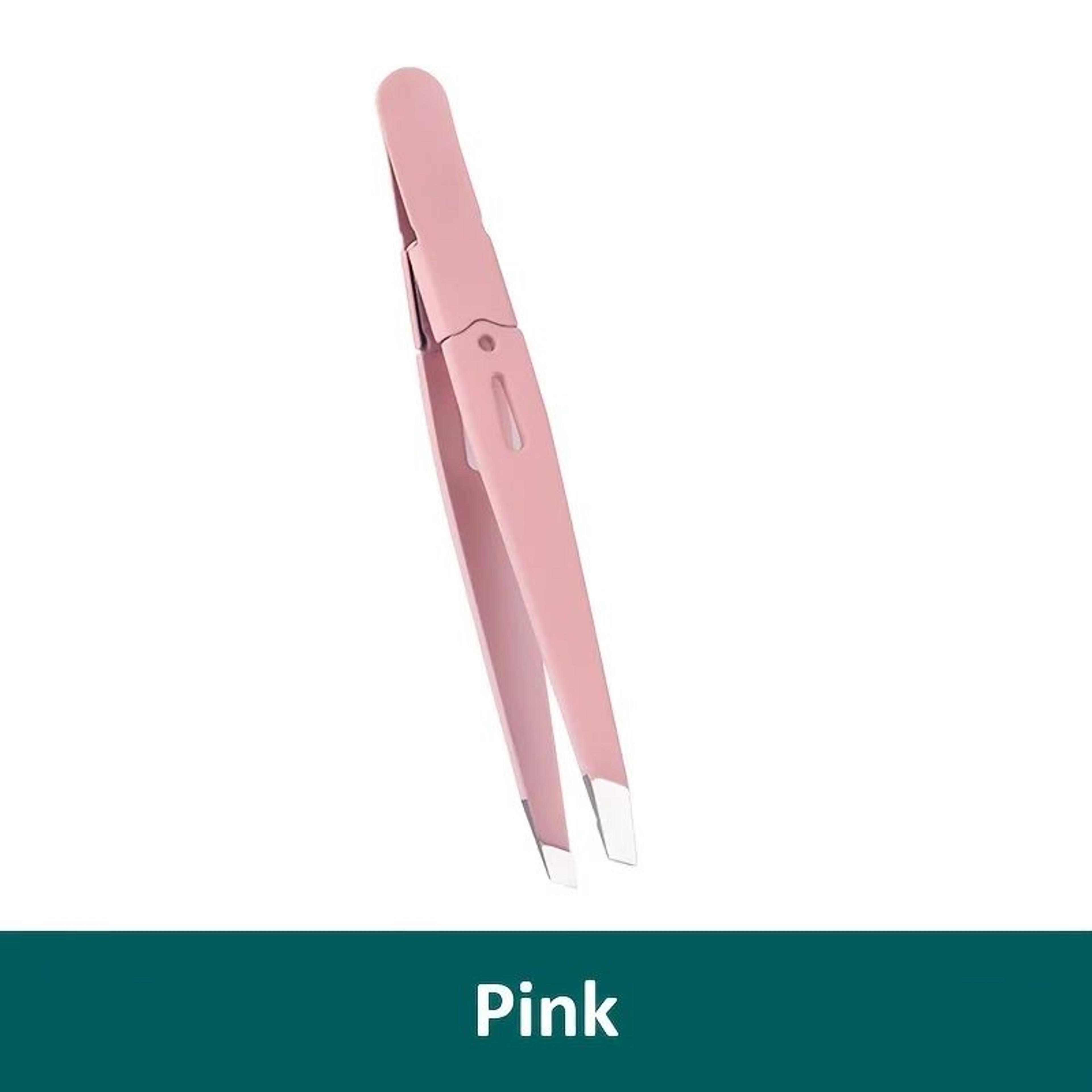 Stainless Steel Eyebrow Tweezers Slanted Tip Precision Hair Removal Tool 16