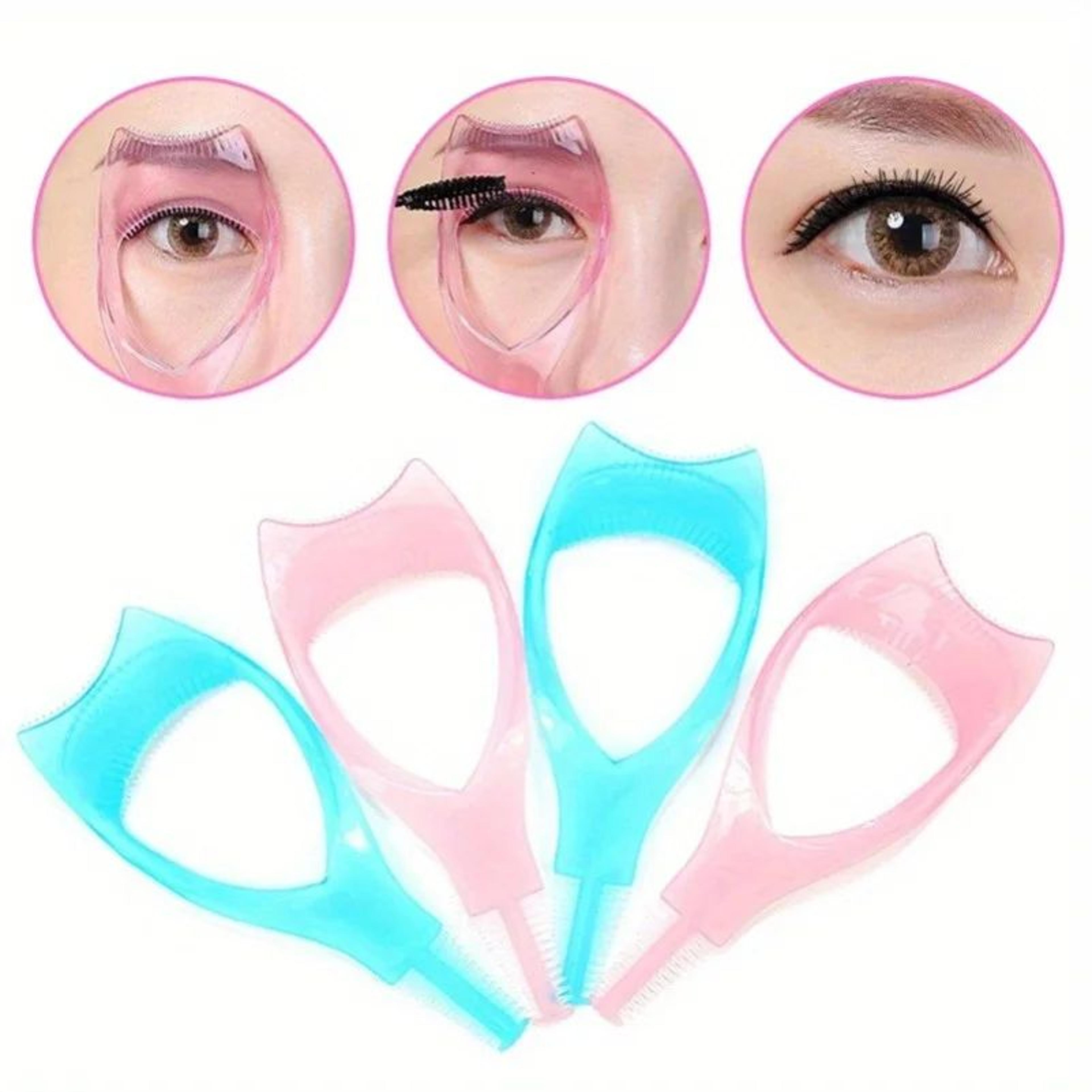 3 In 1 Mascara Applicator Tool Eyeliner Guide Eyelash Curler Guard 1