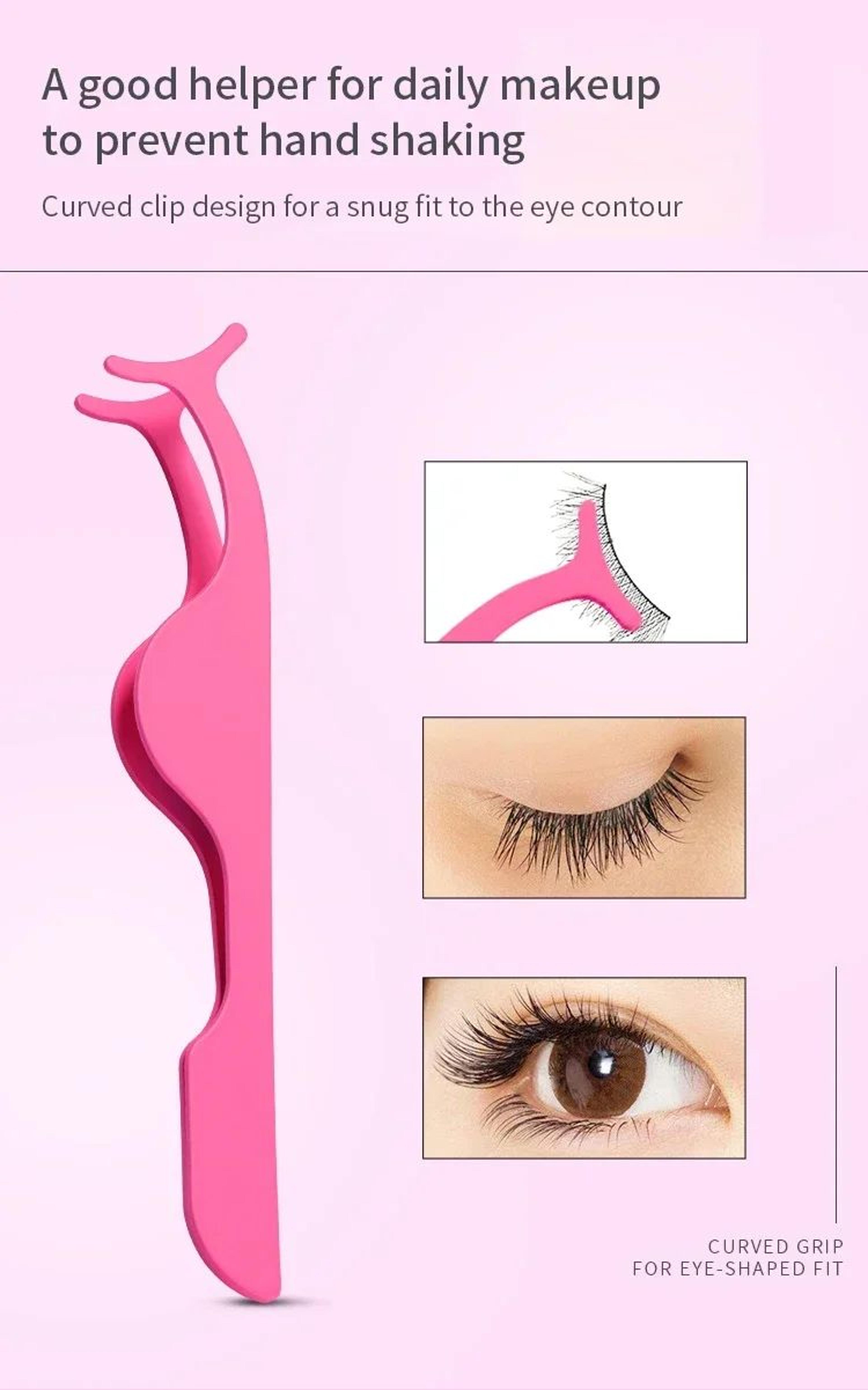 False Eyelash Applicator Tweezer Precision Lash Curler Makeup Tool 7