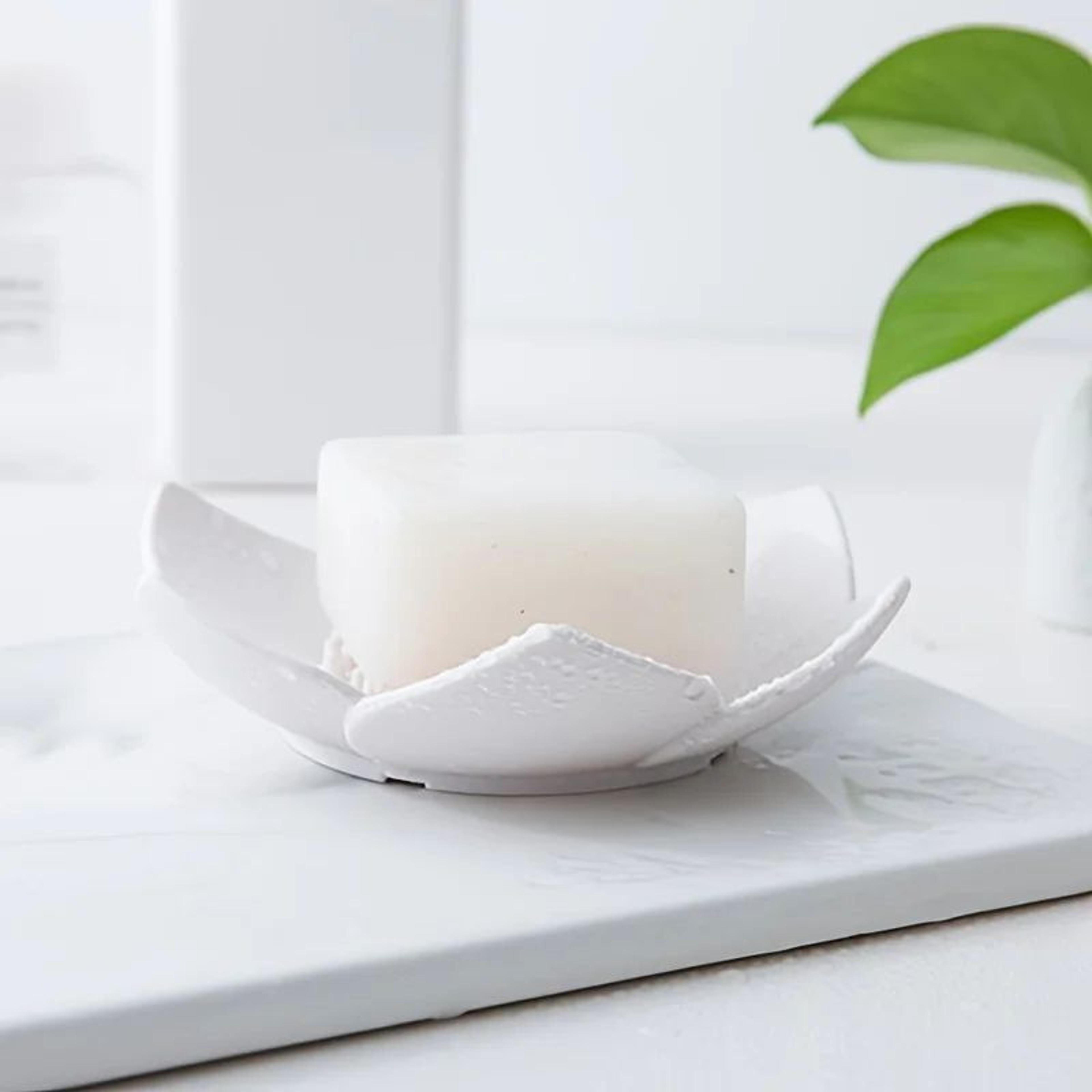 Lotus Silicone Soap Holder Drain Box Bathroom Soap Dish 4
