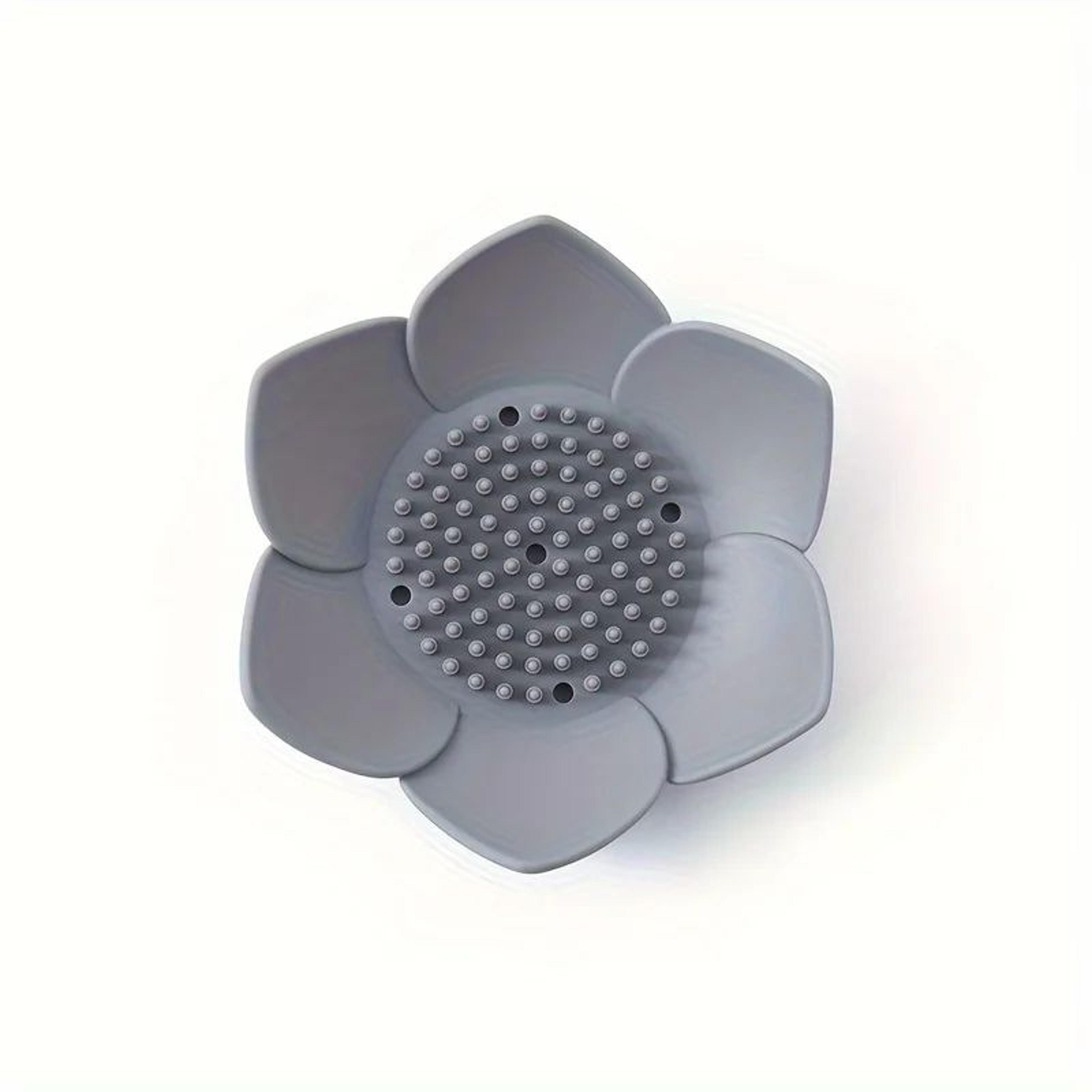 Lotus Silicone Soap Holder Drain Box Bathroom Soap Dish 11