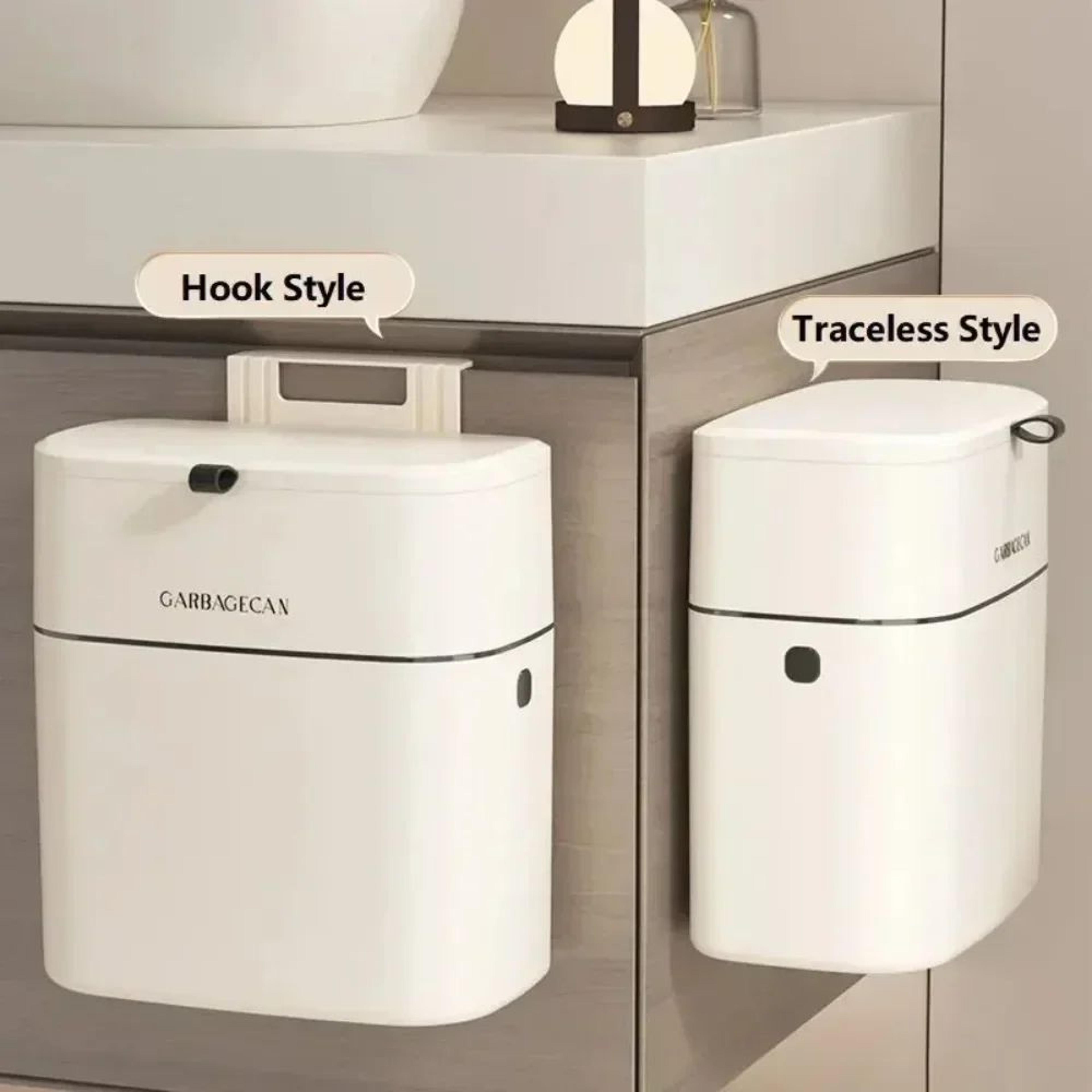 Hanging Trash Bin With Lid Large Capacity Kitchen Organizer 2