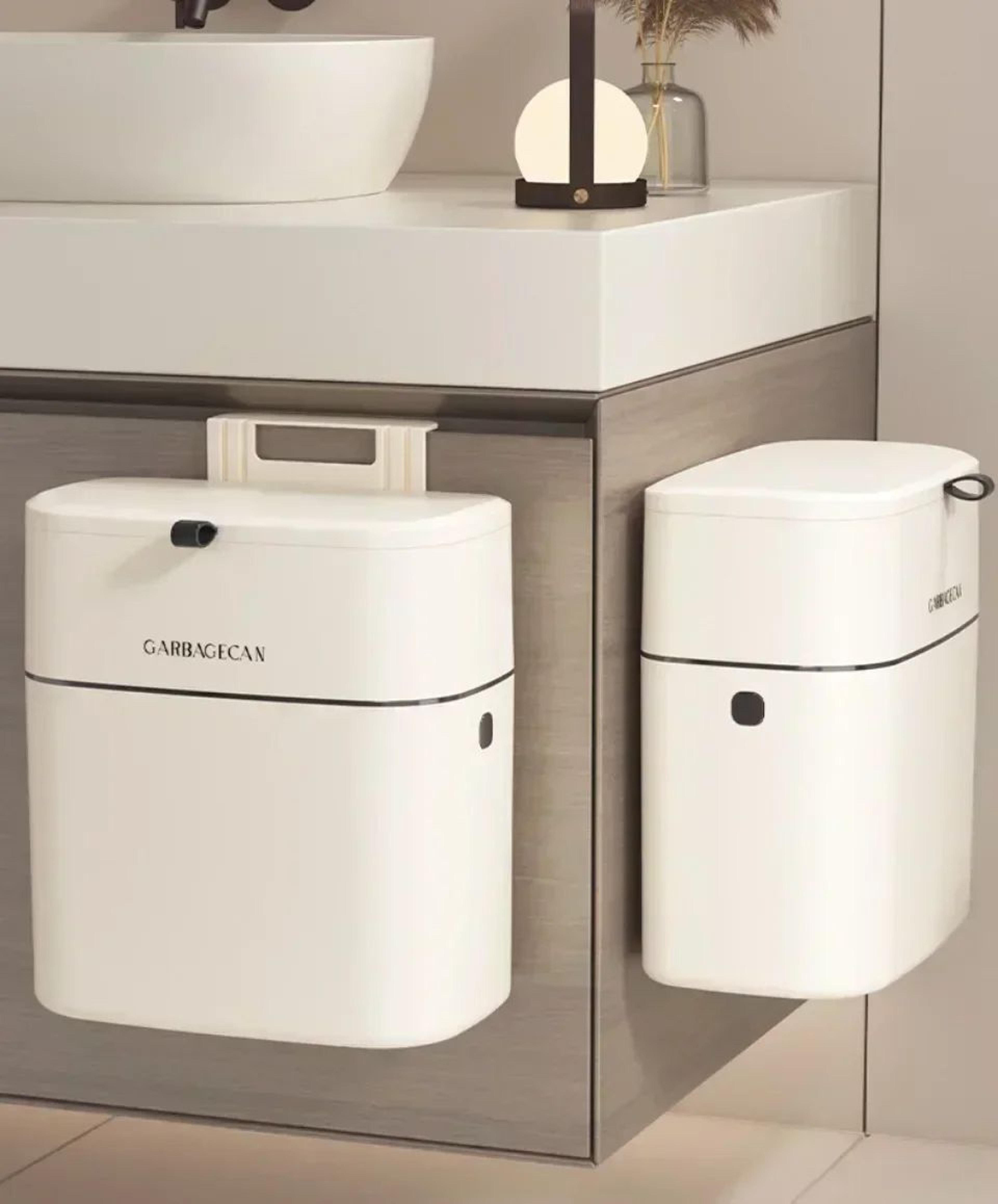 Hanging Trash Bin With Lid Large Capacity Kitchen Organizer 7