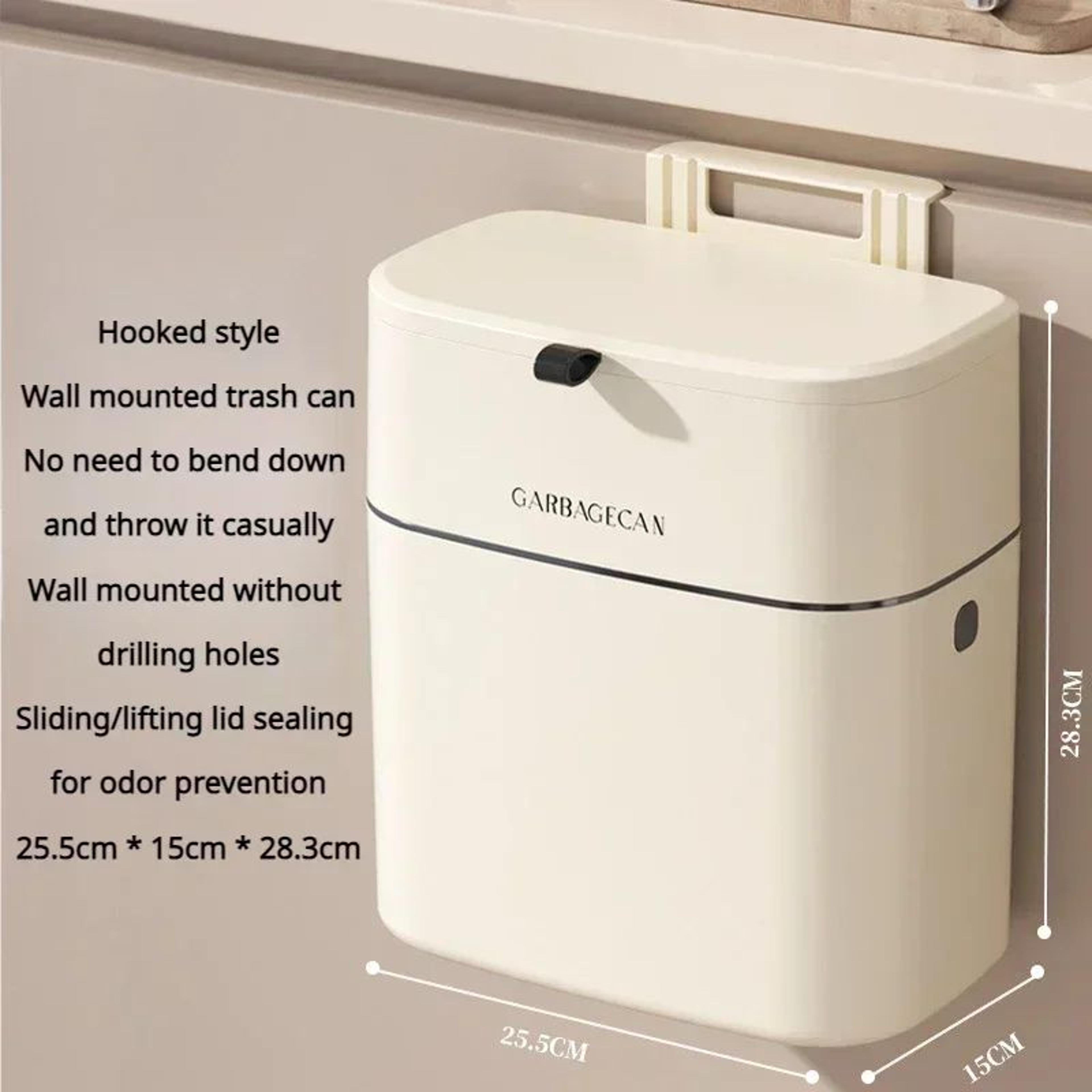 Hanging Trash Bin With Lid Large Capacity Kitchen Organizer 8