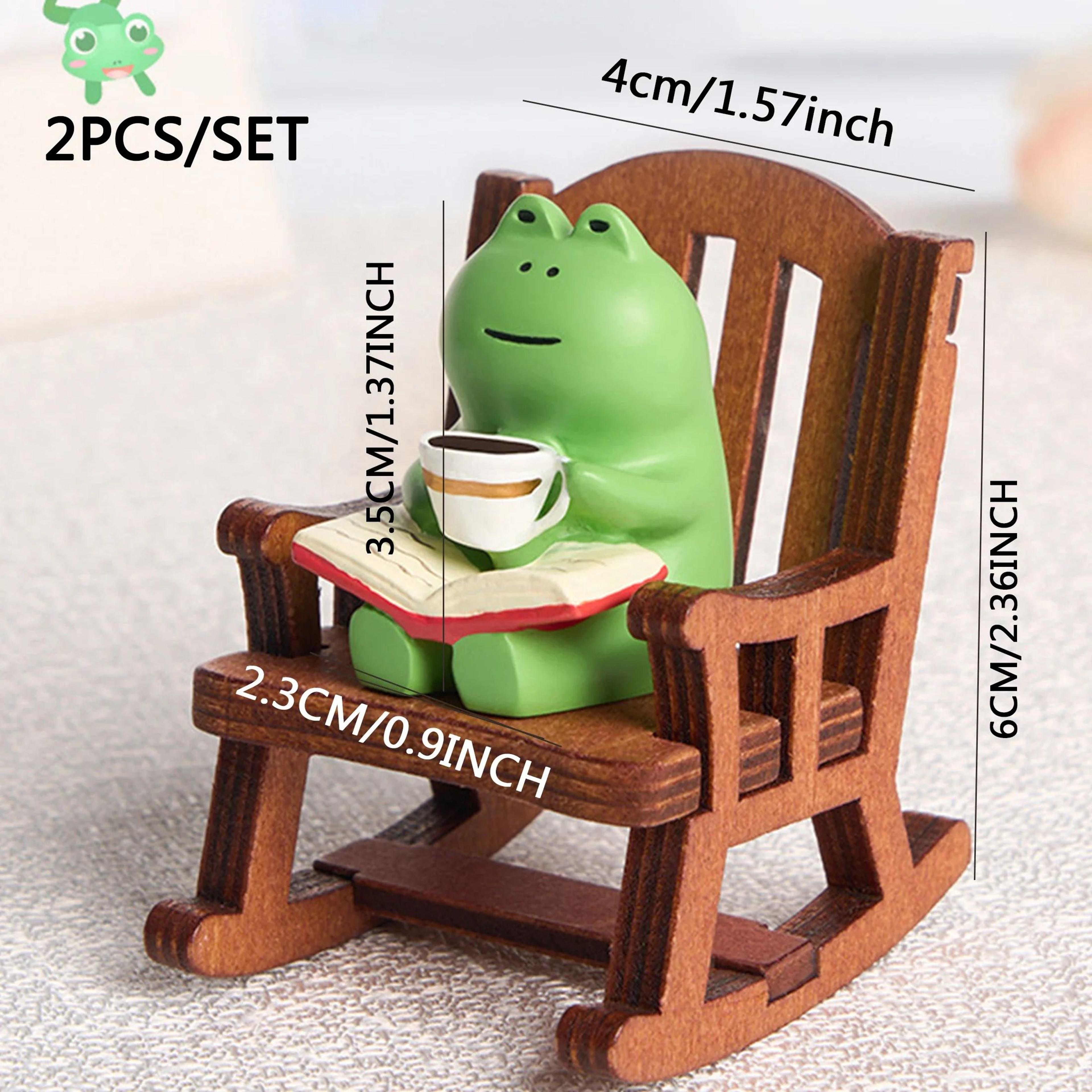 Cute Frog Rocker Chair Mini Desktop Decoration Set 5