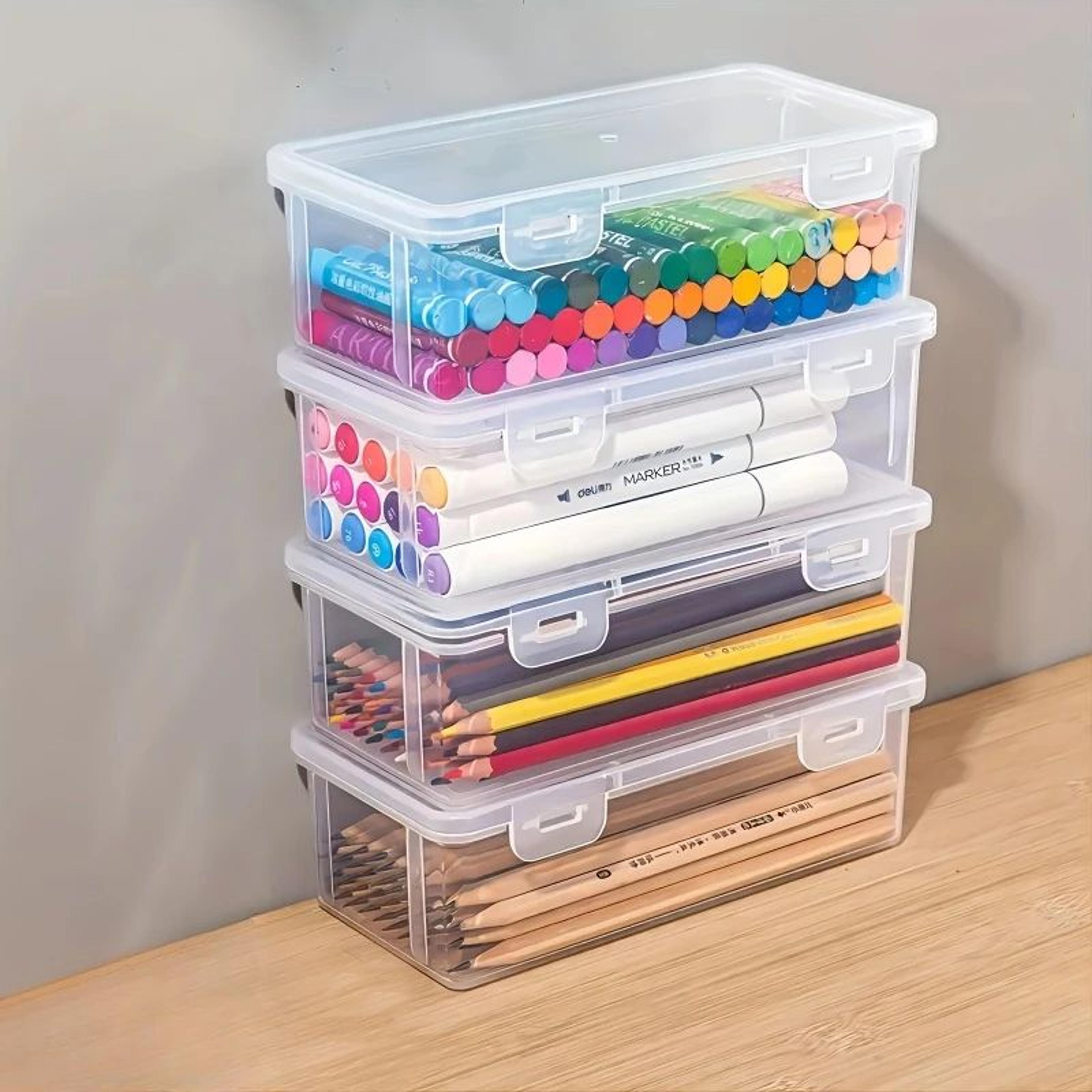 transparent pencil box organizer large capacity storage case set