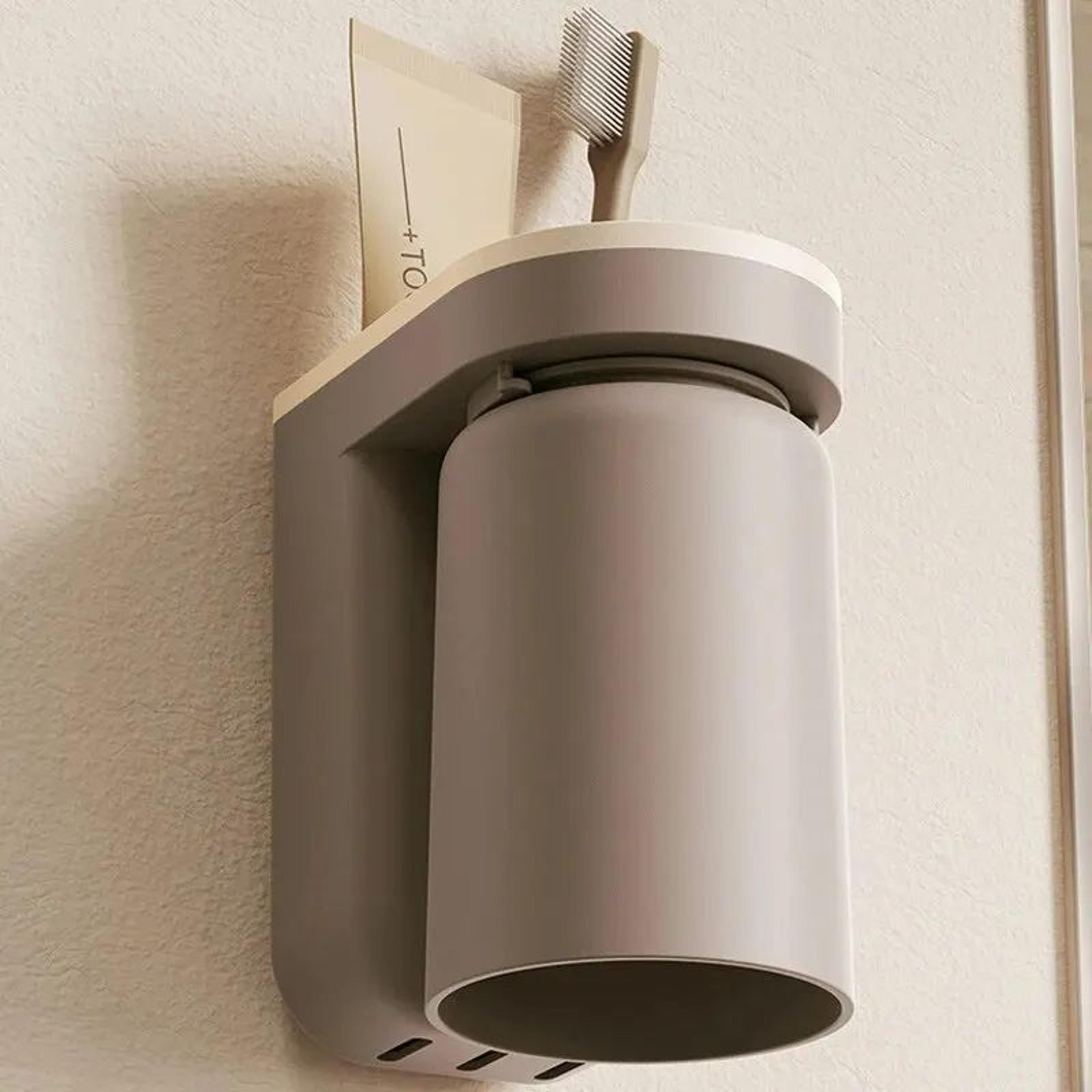 Wall Mounted Toothbrush Holder With Cup Organizer 1