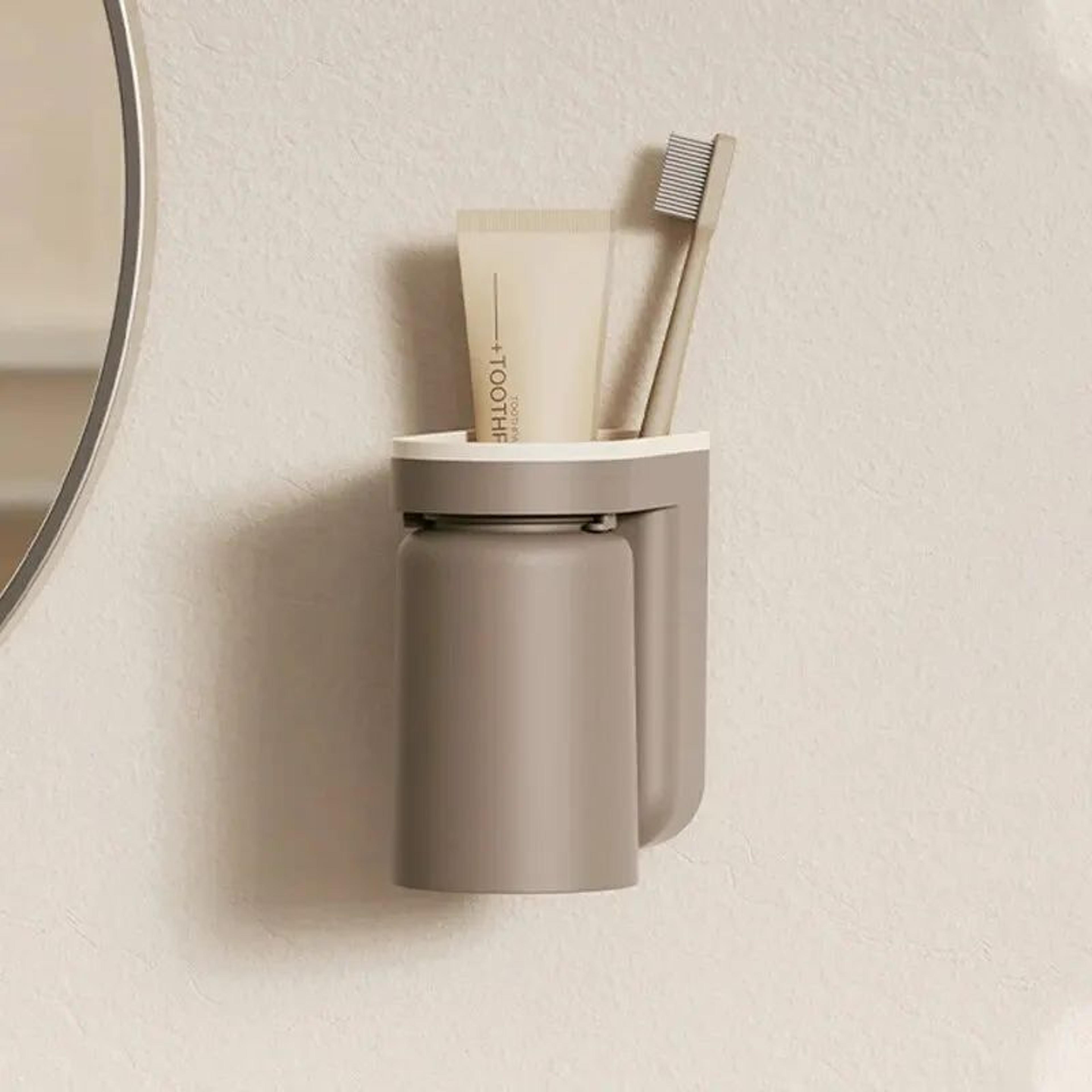 Wall Mounted Toothbrush Holder With Cup Organizer 9