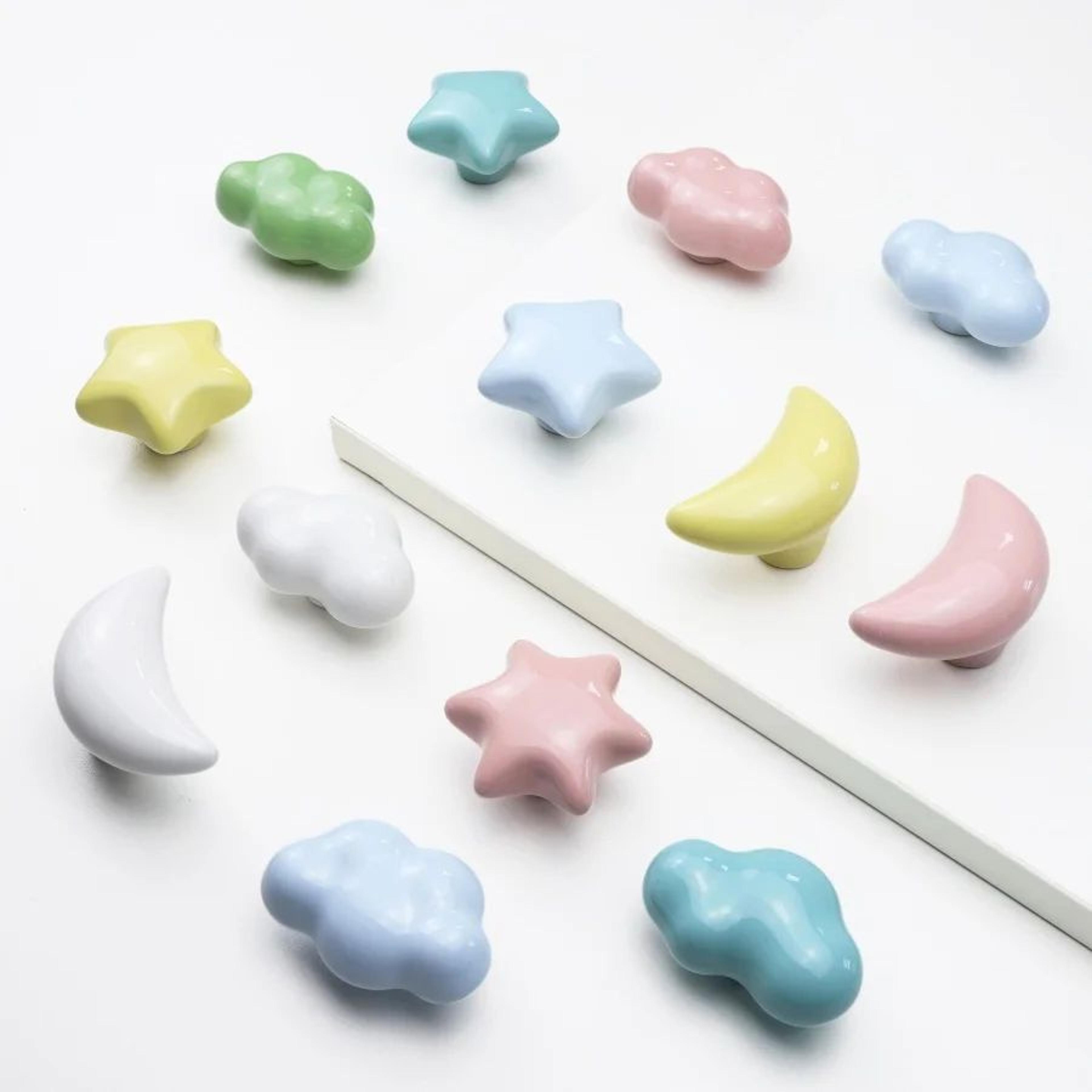 Cute Ceramic Star Moon Cloud Cabinet Knobs 5