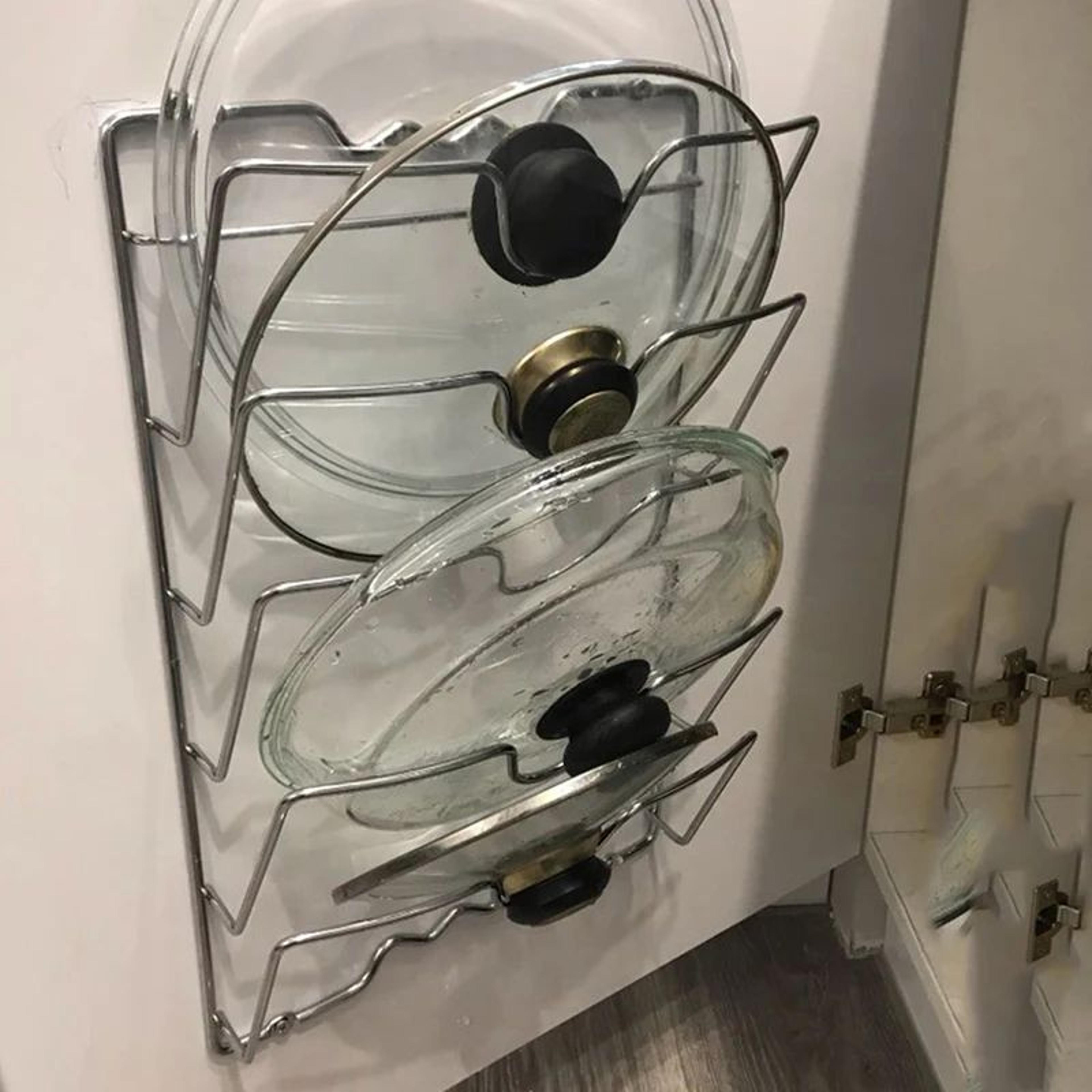 Five Layer Wall Mounted Pot Lid Organizer Rack 2