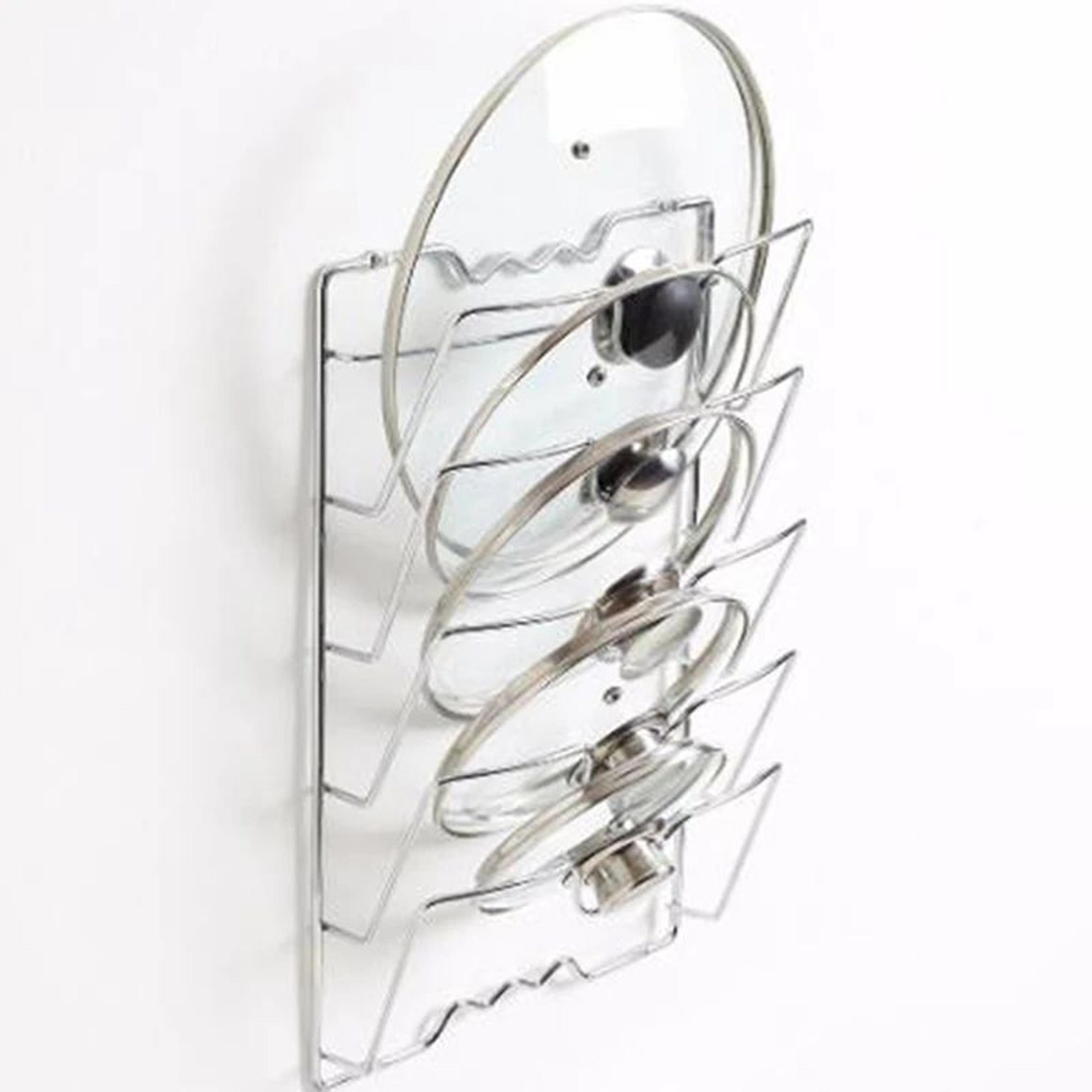 Five Layer Wall Mounted Pot Lid Organizer Rack 8