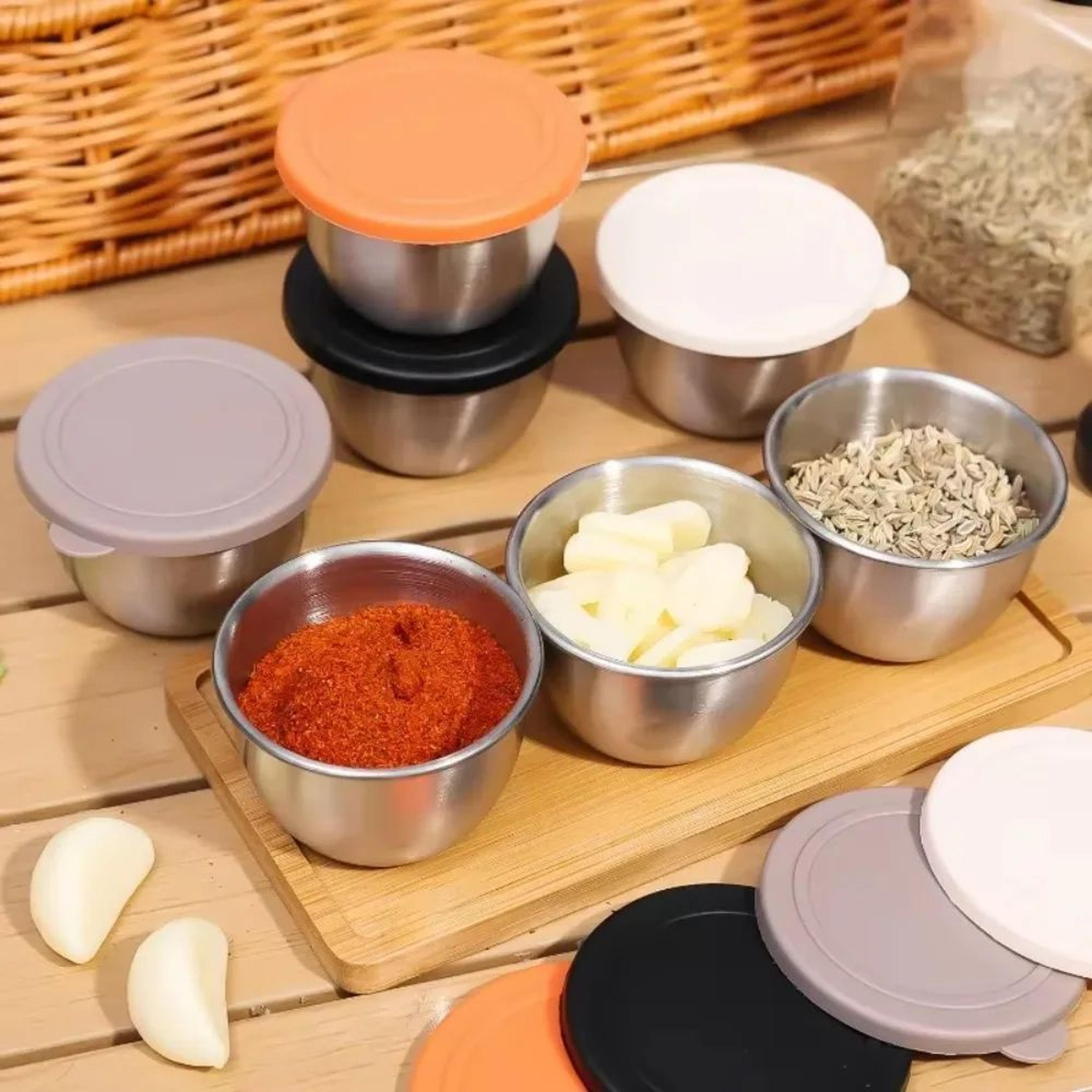 Stainless Steel Sauce Cup With Lid Portable Container 1