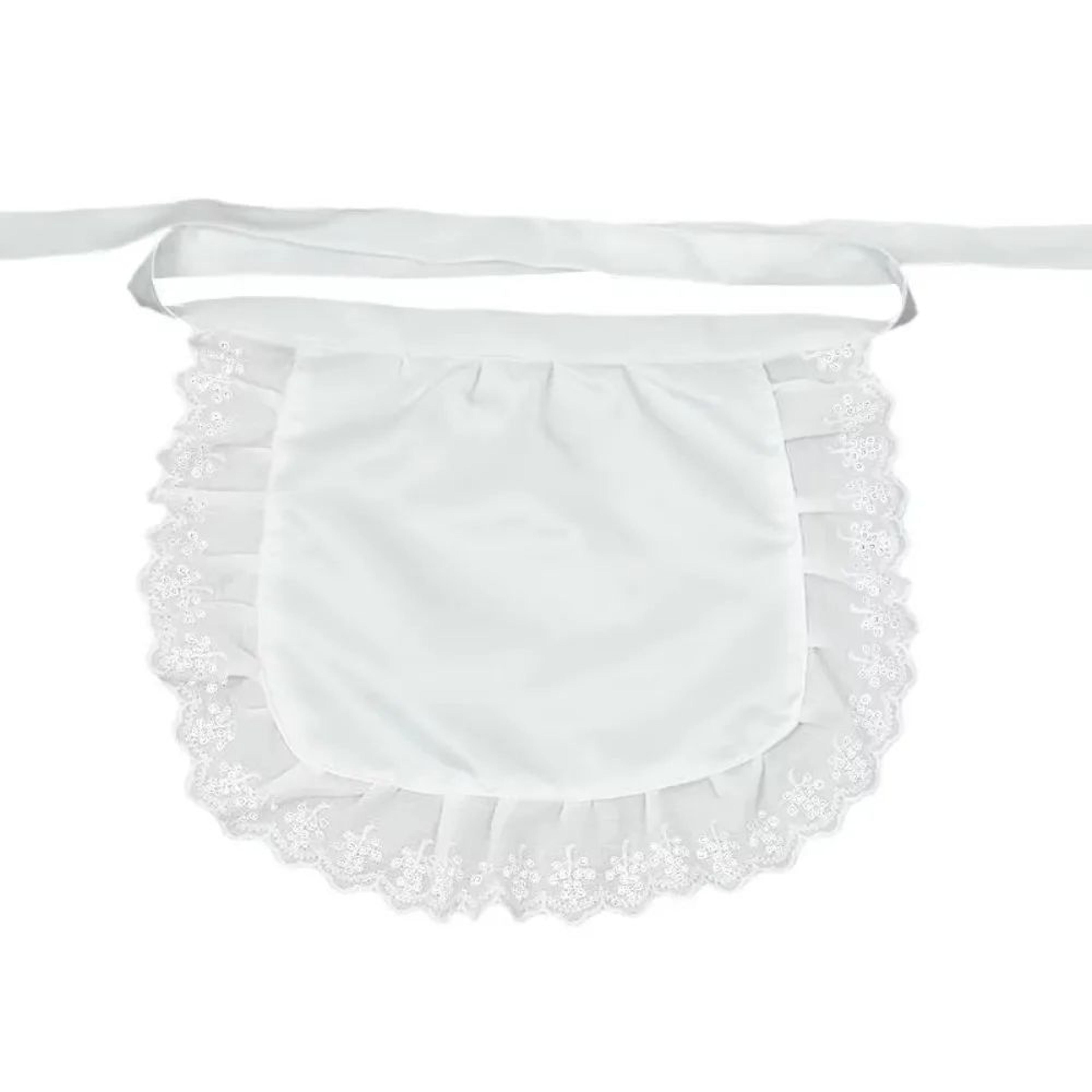 Elegant Ruffled Half Length Maid Kitchen Apron 8