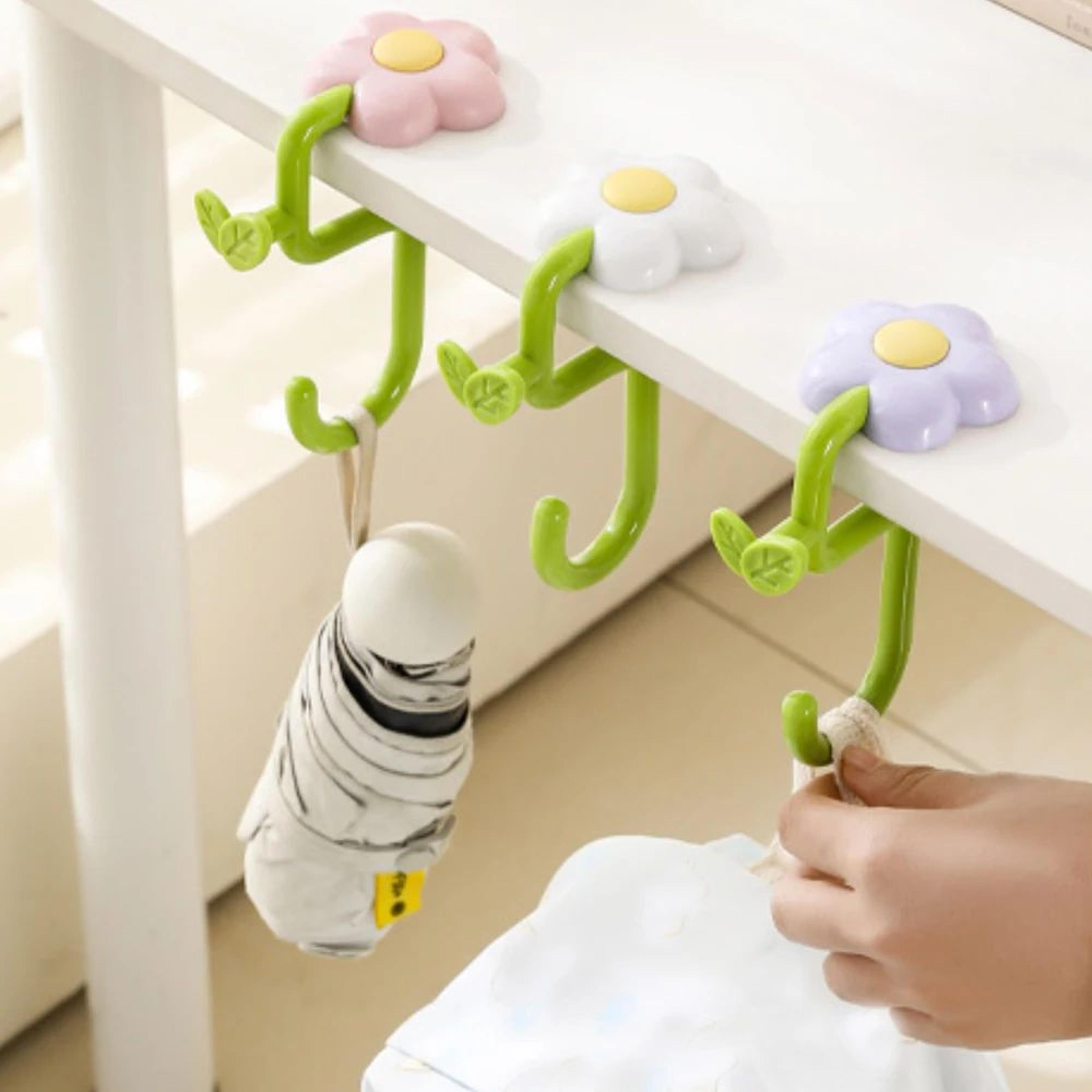 Portable Flower Desk Bag Hook No Drill Table Hanger 1