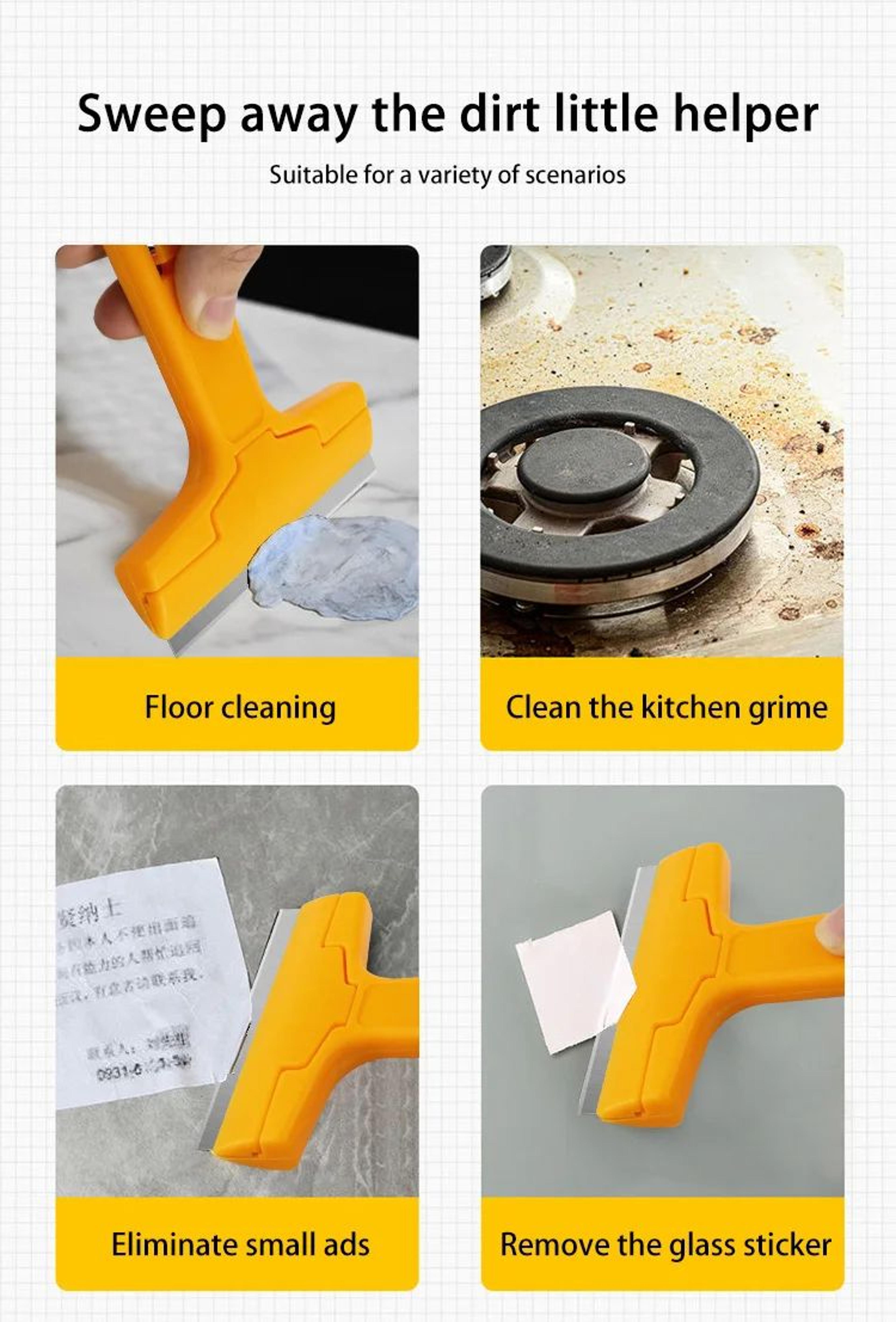 Multi Purpose Water Wiper Glass Scraper Cleaning Tool 12