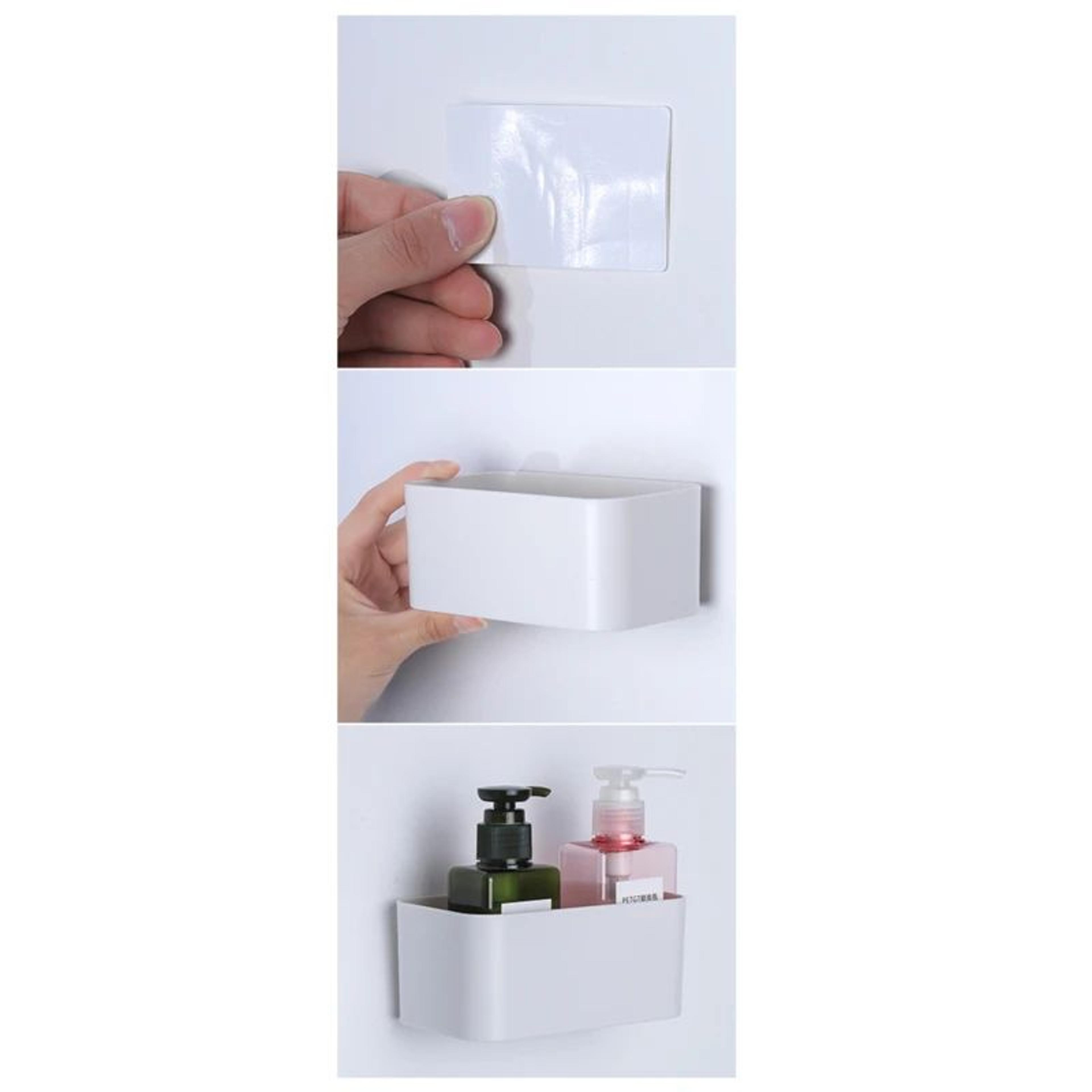 Wall Mounted Storage Organizer Box Adhesive Shelf Rack 3