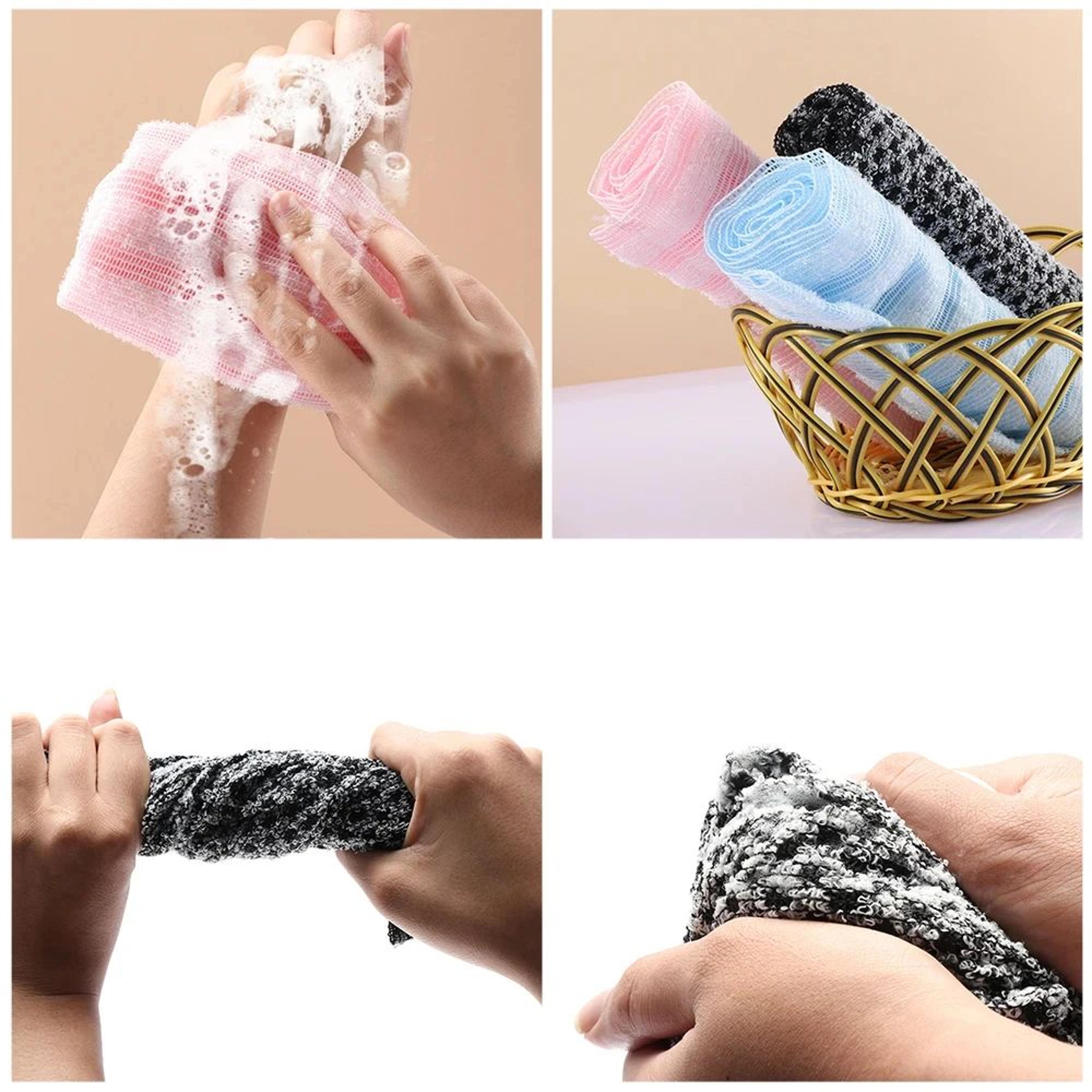 Extra Long Exfoliating Shower Towel Back Scrubber 4