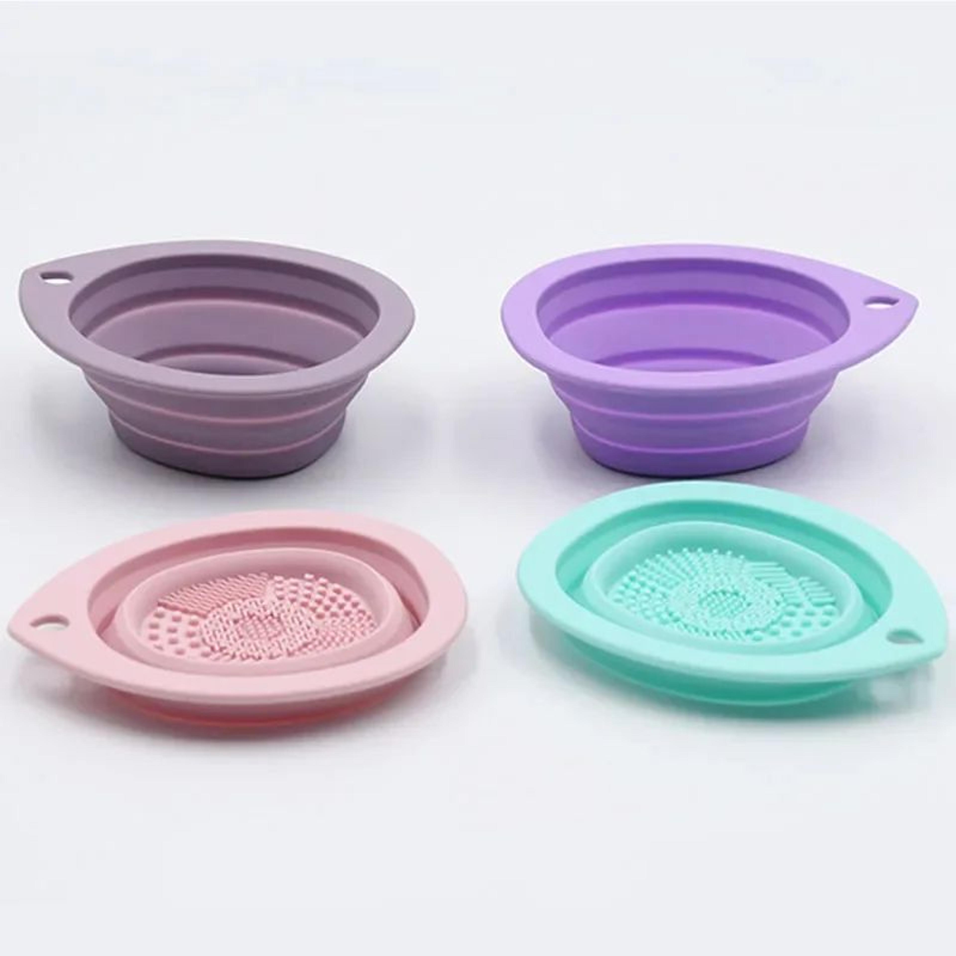 Foldable Silicone Makeup Brush Cleaner Bowl 5