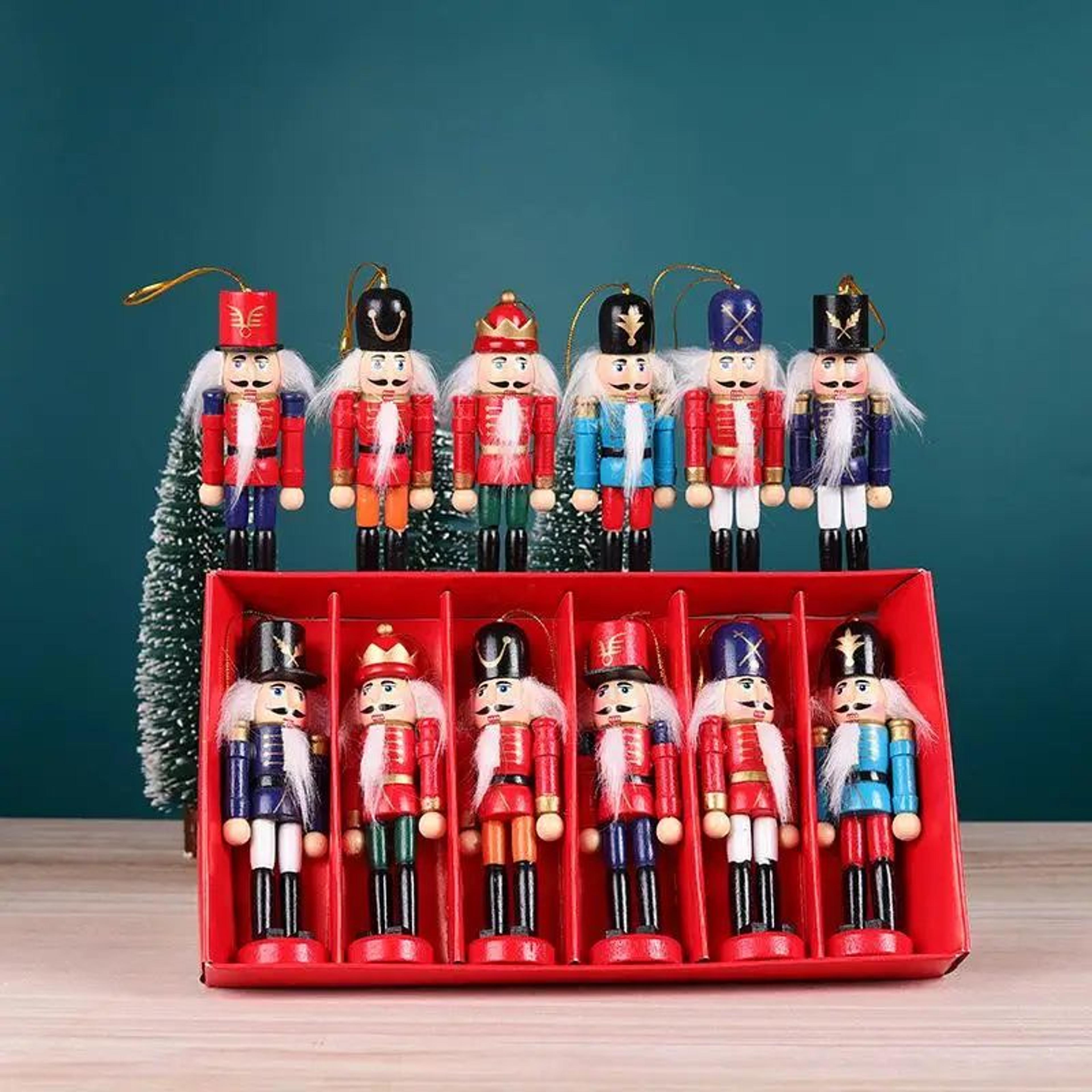 Mini Nutcracker Soldier Set Christmas Desktop Ornament Decor 0