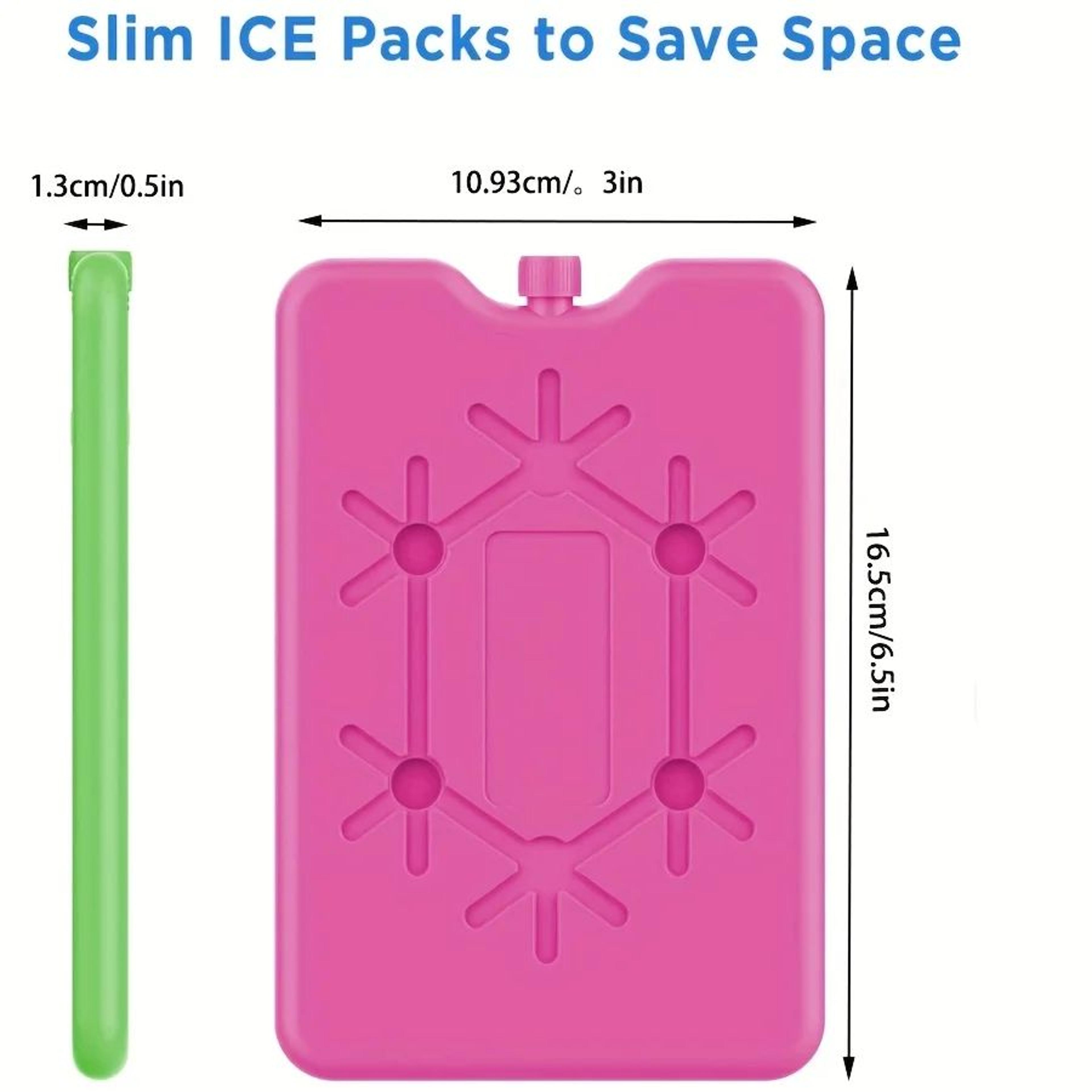 4pcs Blue Reusable Ultra Thin Ice Pack Cooling Pad For Food Storage 4