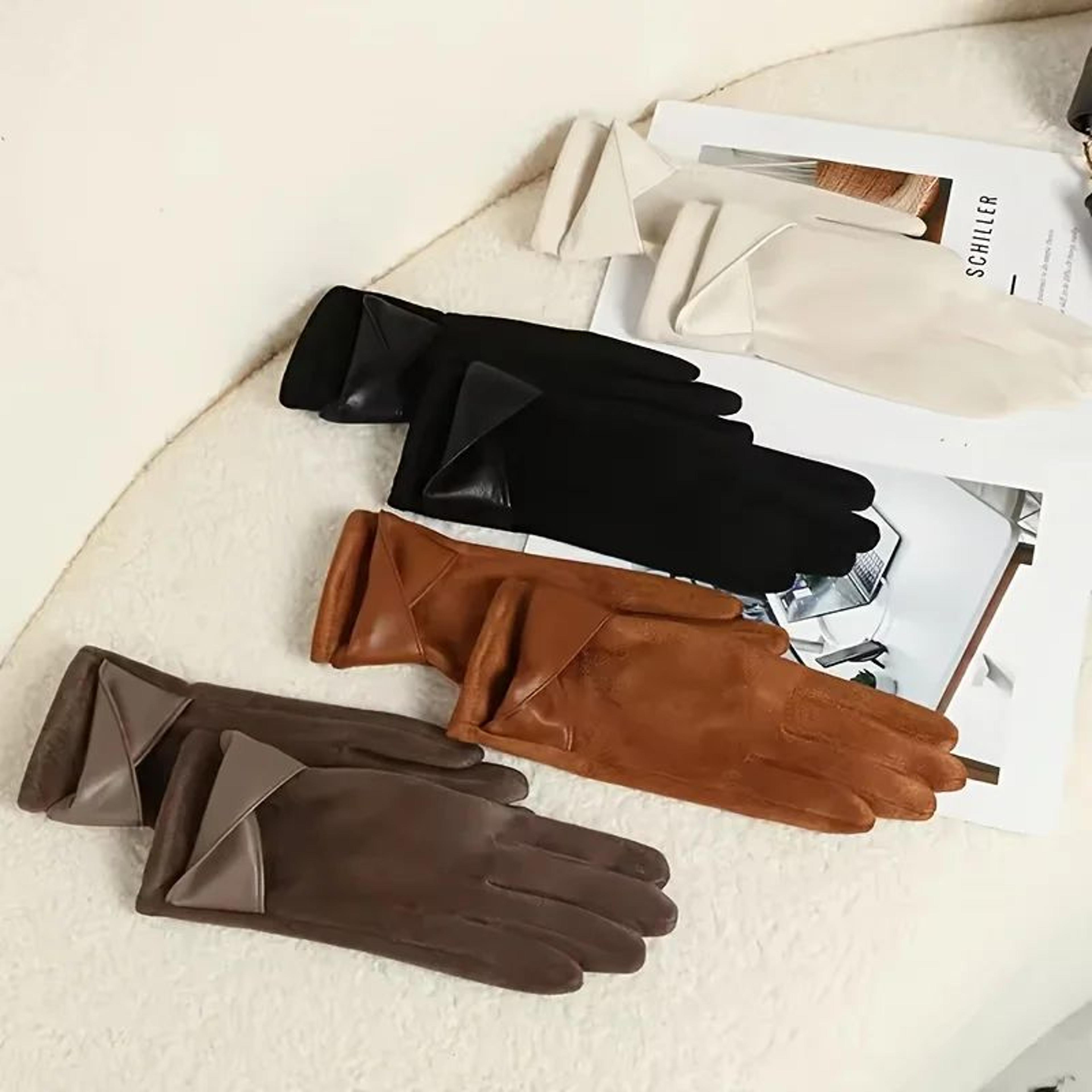 Womens Thermal Winter Gloves Soft Warm Lined Elegant Design 6