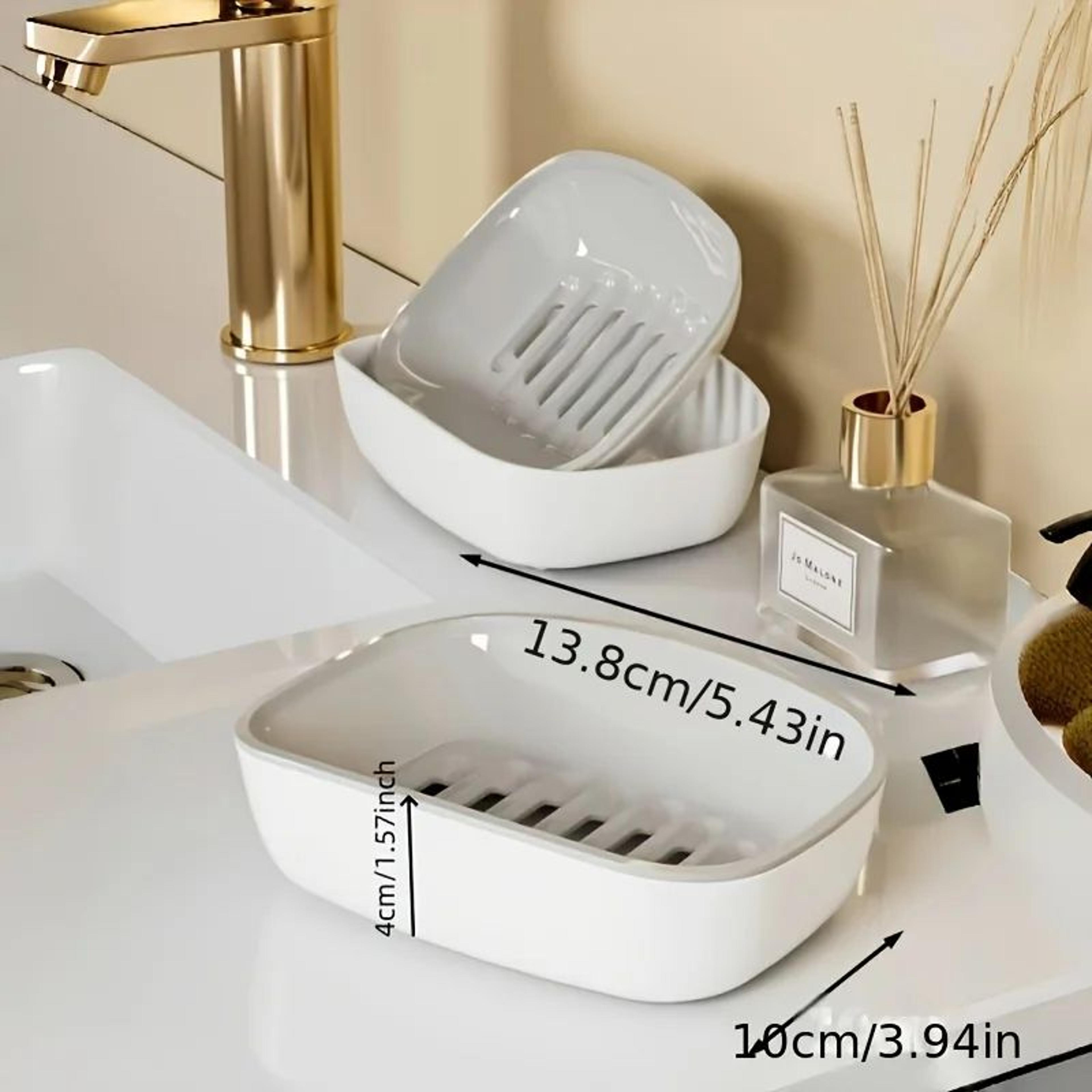 Double Layer Soap Dish With Drain Self Draining Holder 1