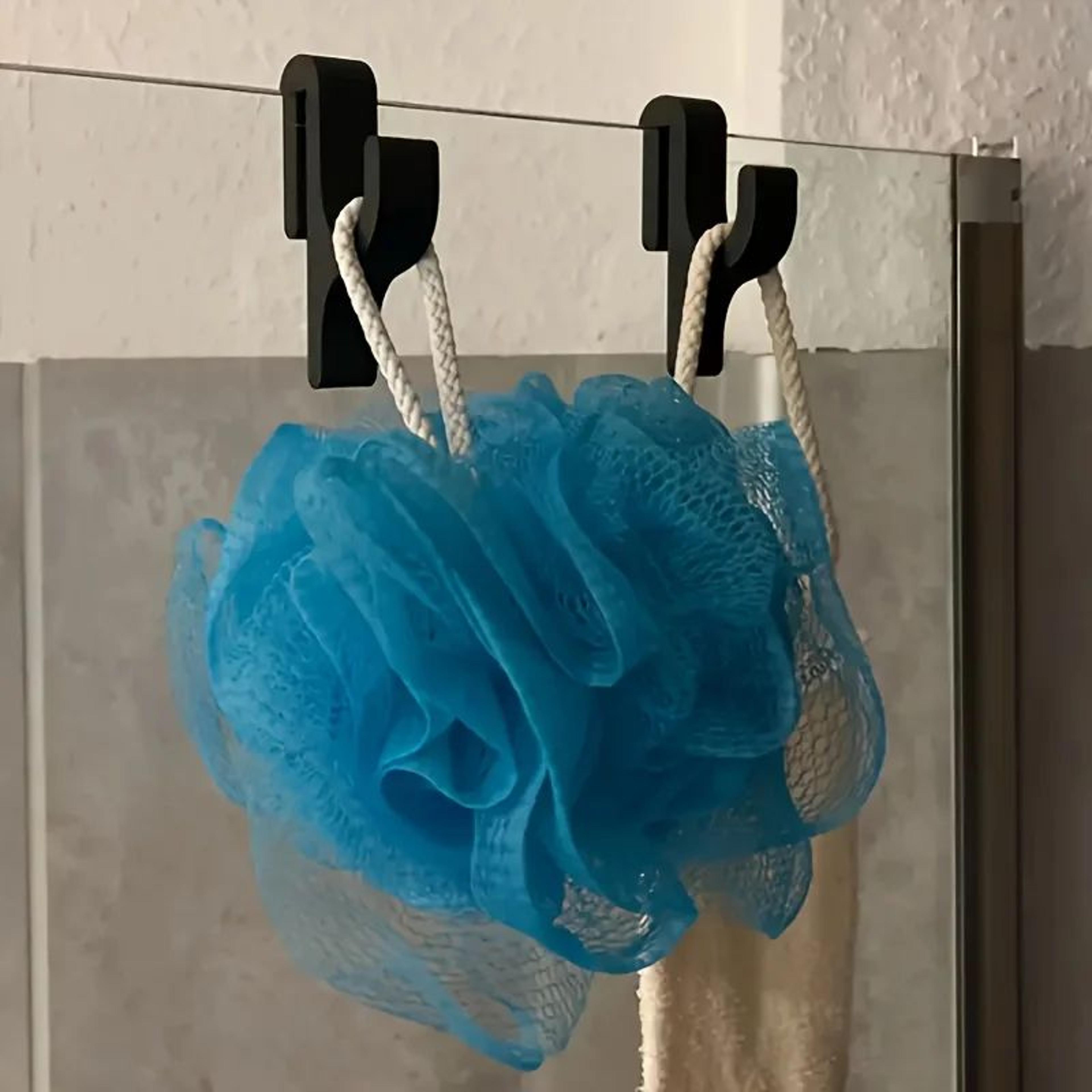 3D Shower Door Towel Hook Glass Door Hanger Organizer 1
