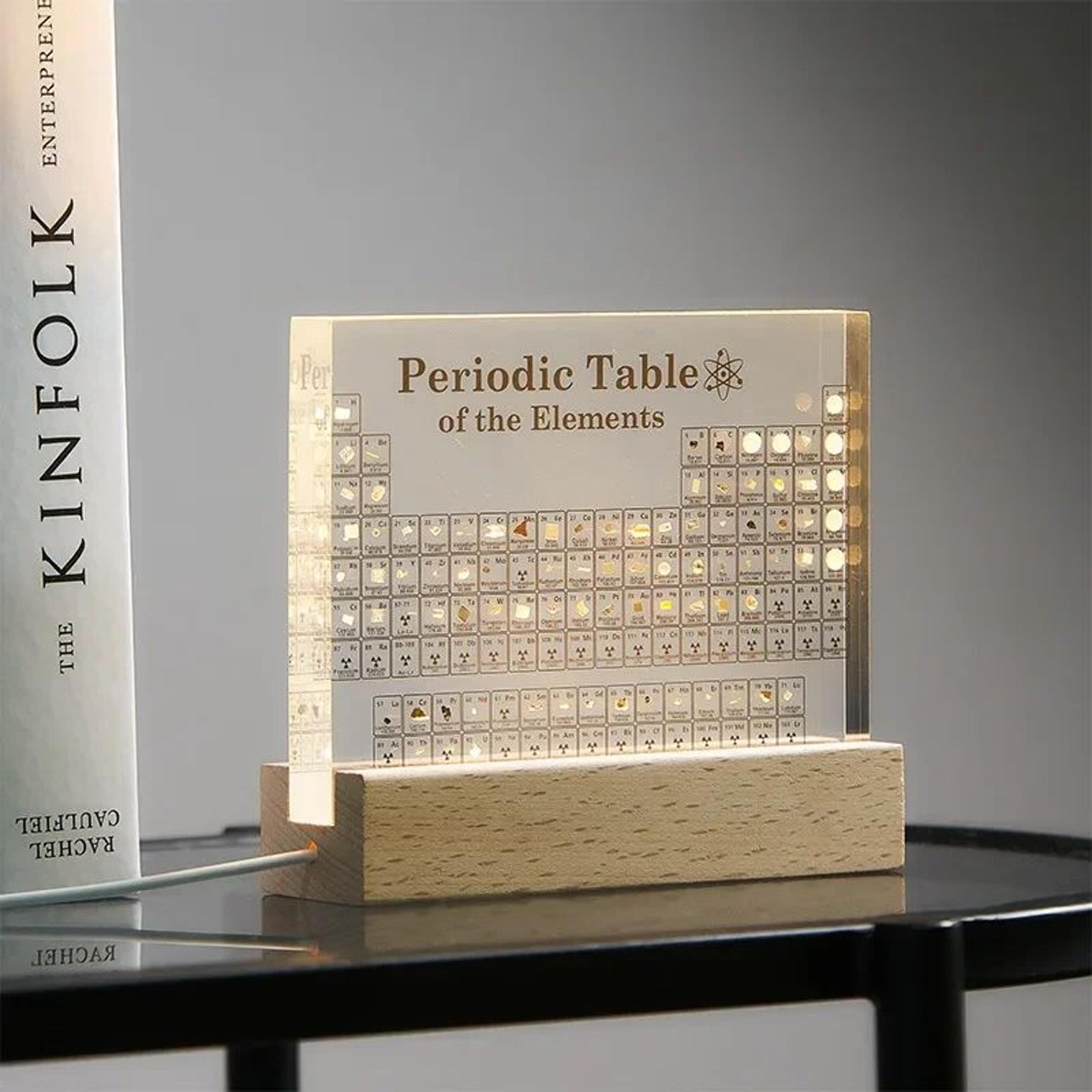 Acrylic Periodic Table Display Science Desk Decor Ornament 1