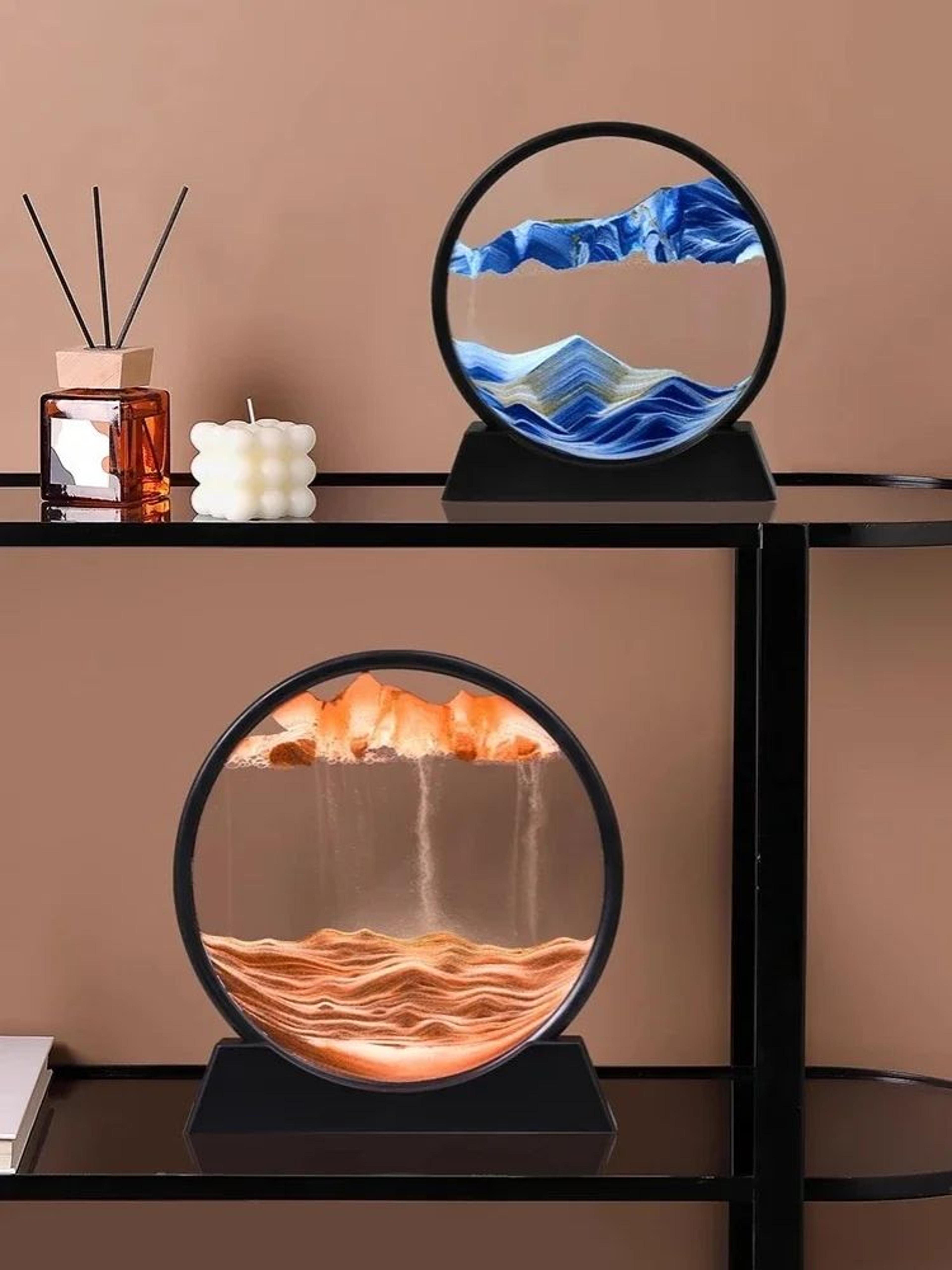 3D Moving Sand Art Round Glass Decor 9