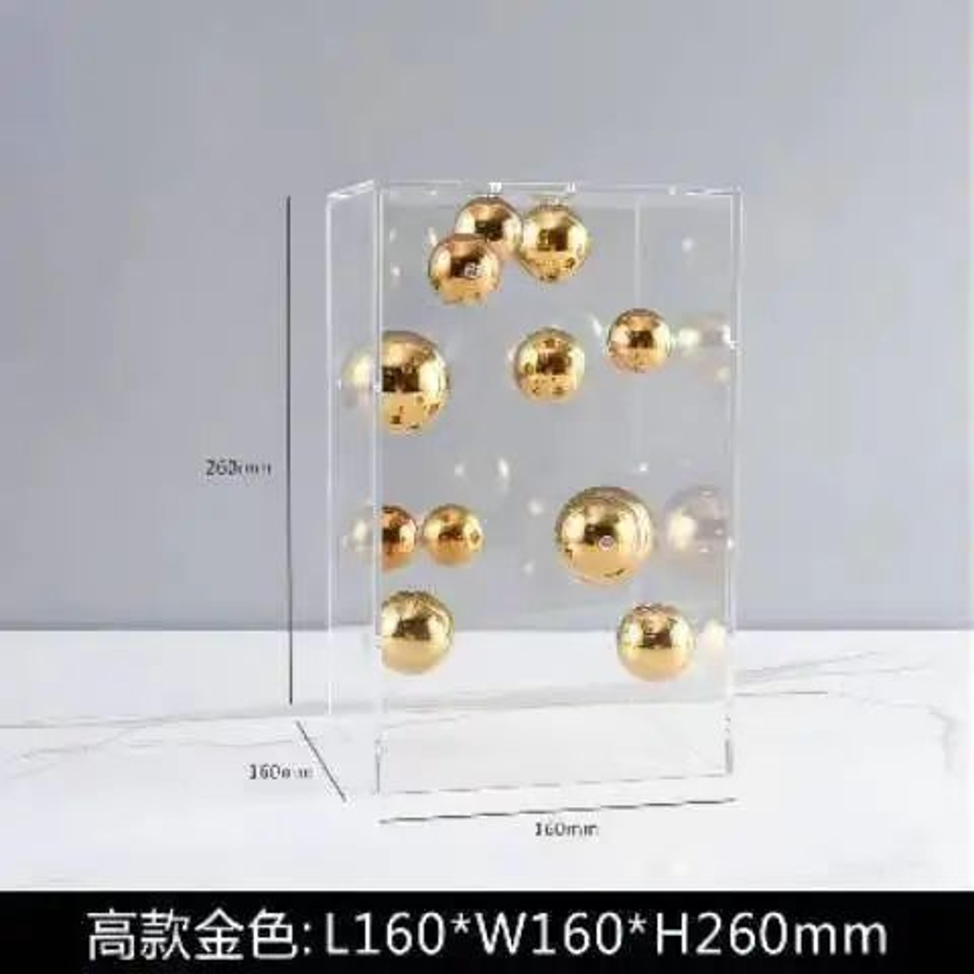 Modern Acrylic Sphere Decor In Square Display Case 10