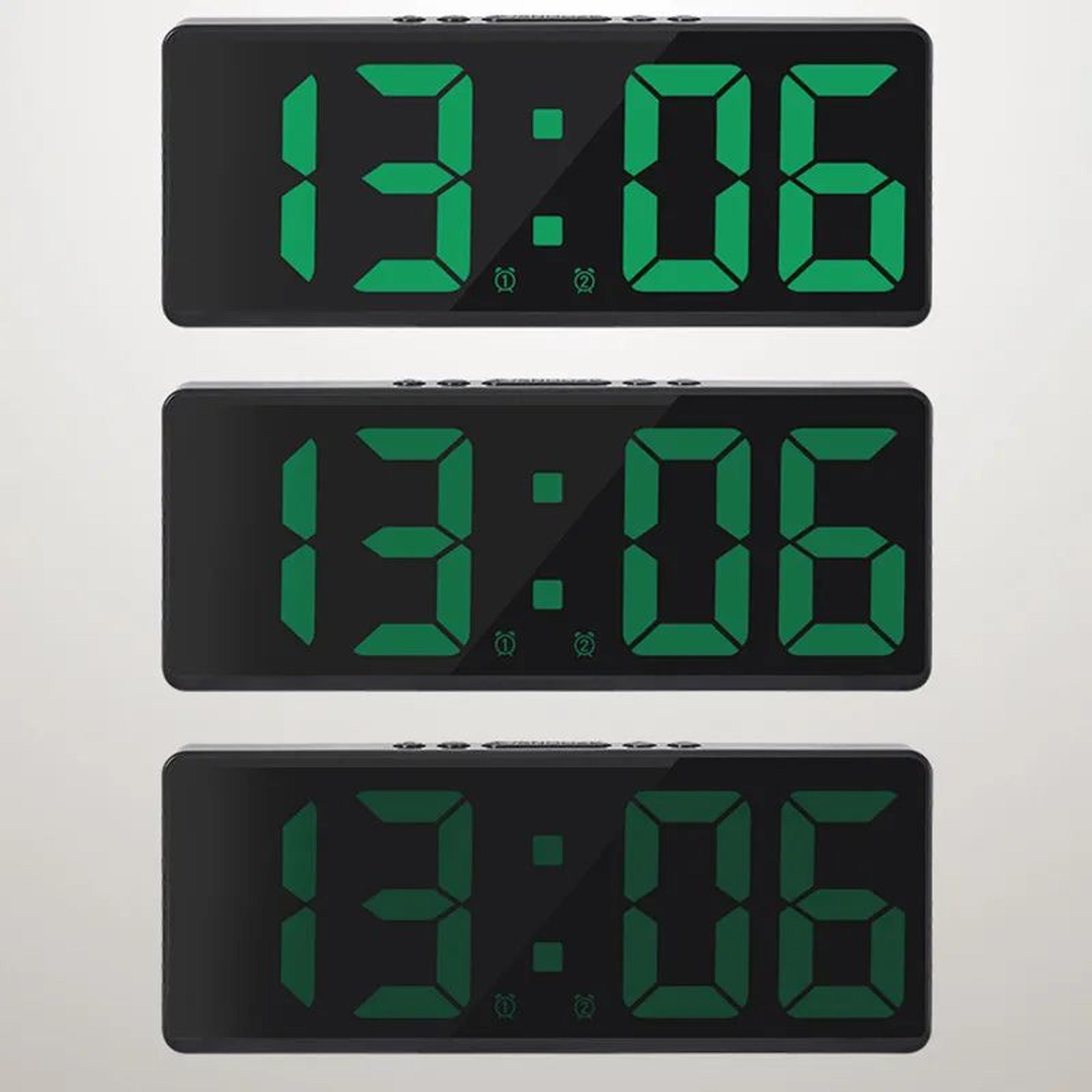 Voice Control LED Digital Alarm Clock With Temperature And Snooze 7