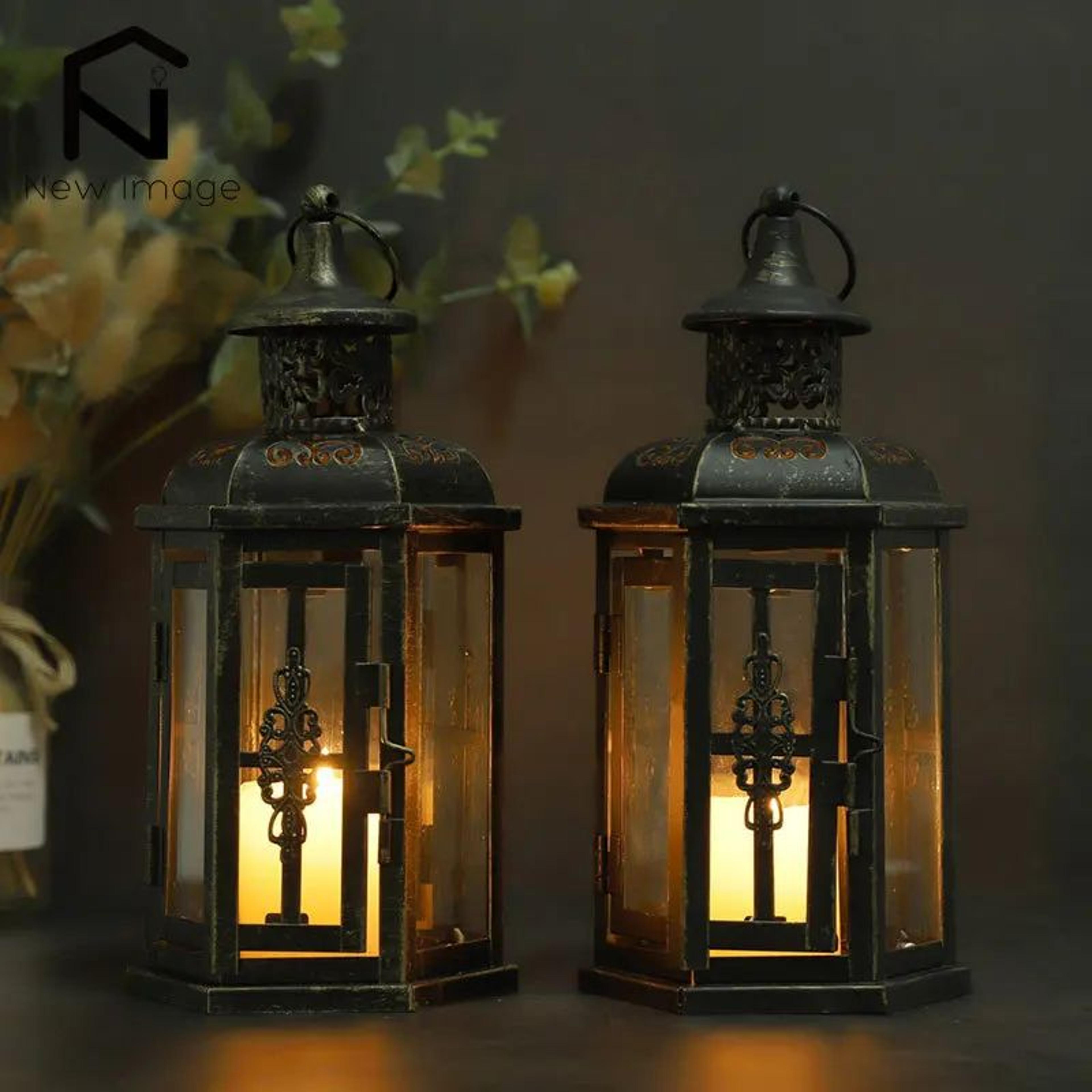 vintage nordic iron candle lantern decor