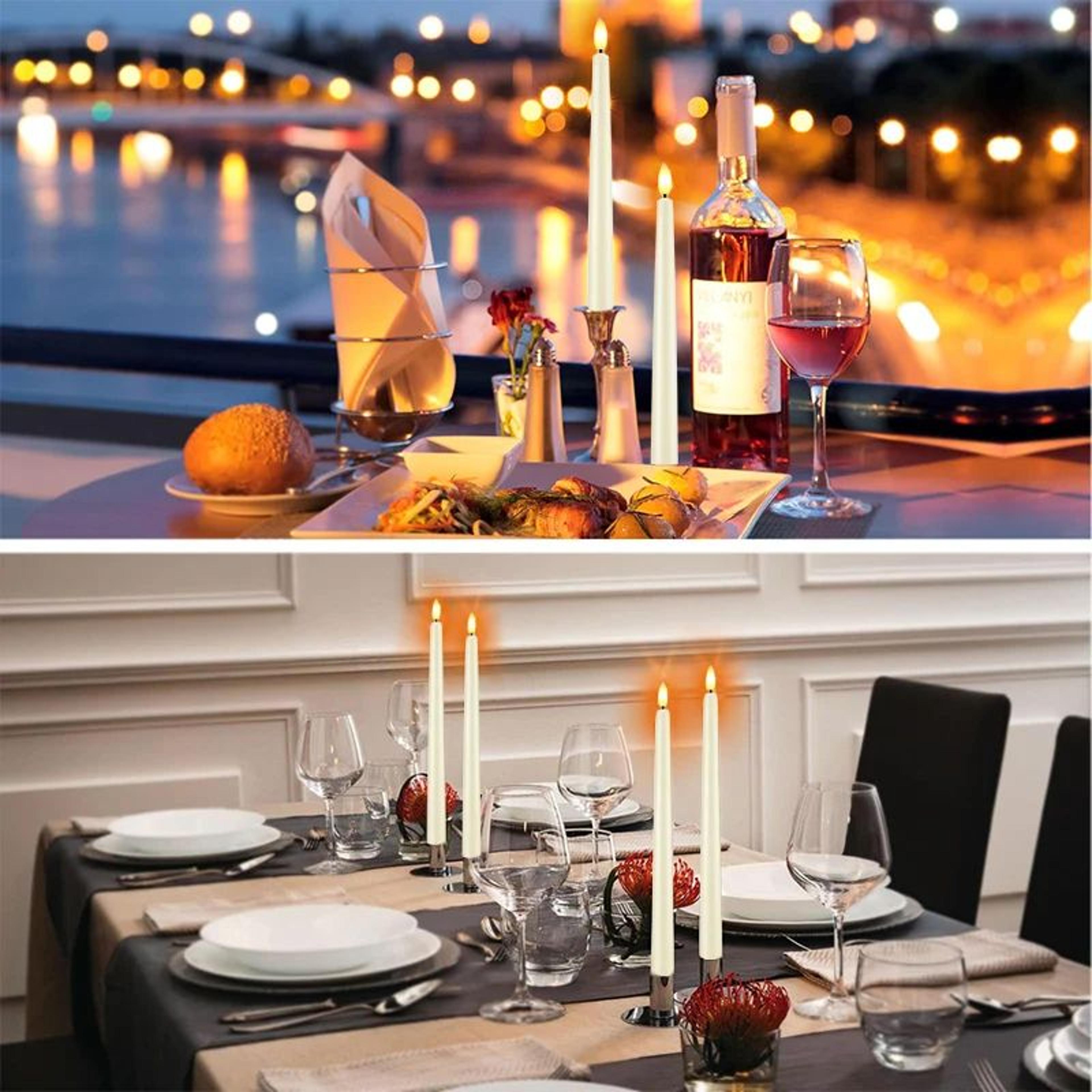 Flameless LED Taper Candles Set With Flickering Light 2