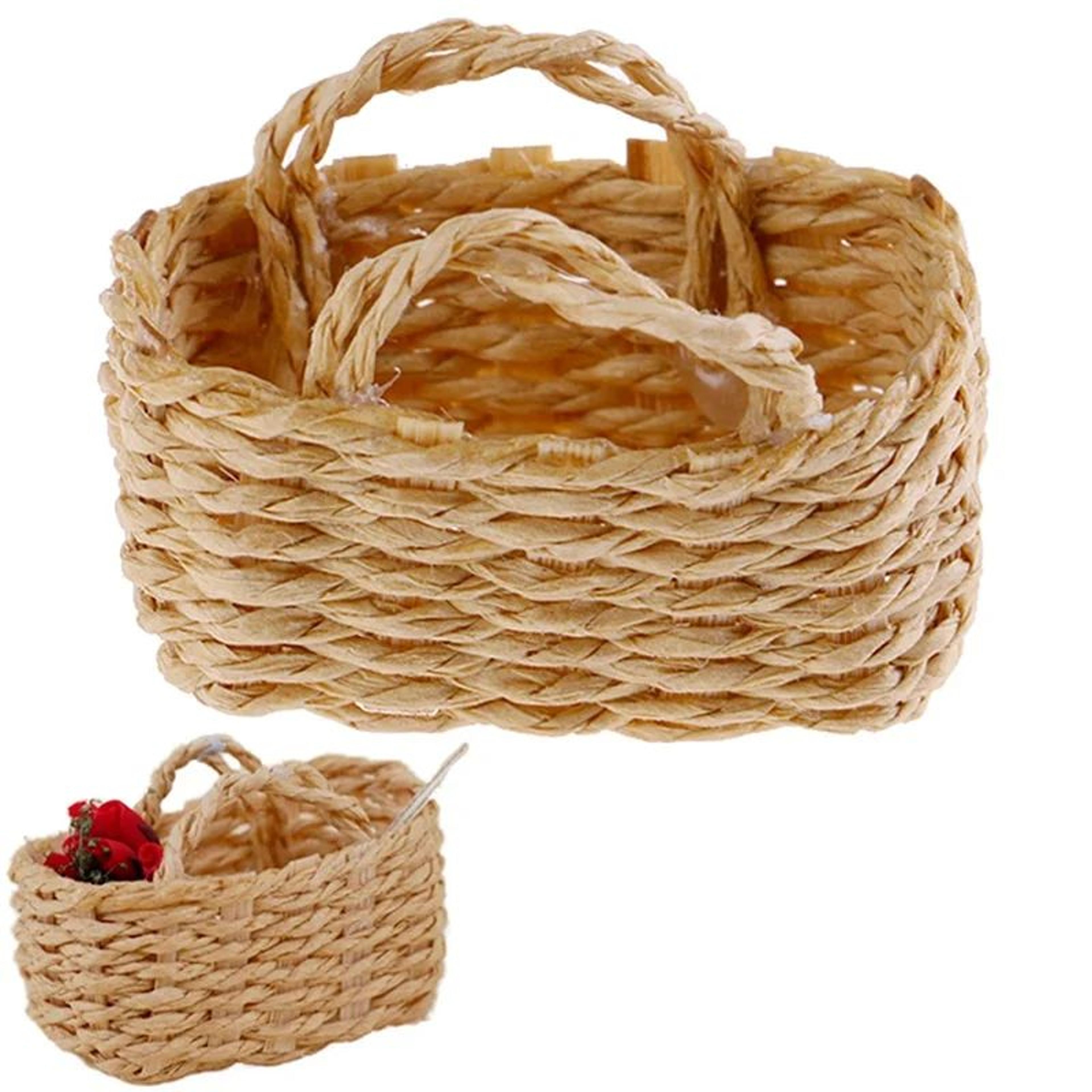 Mini Dollhouse Rattan Basket Decoration 1