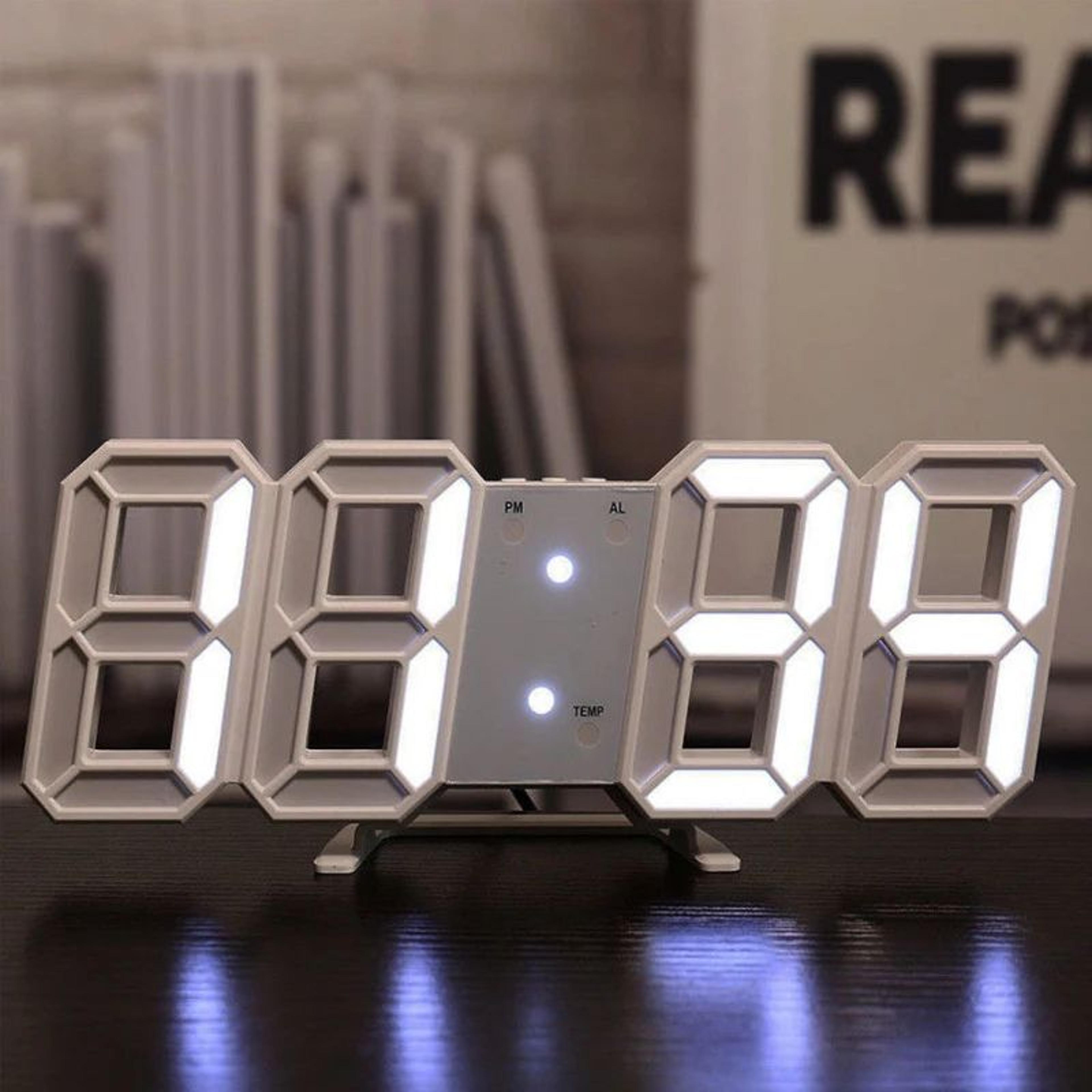 3D LED Voice Control Digital Alarm Clock 0