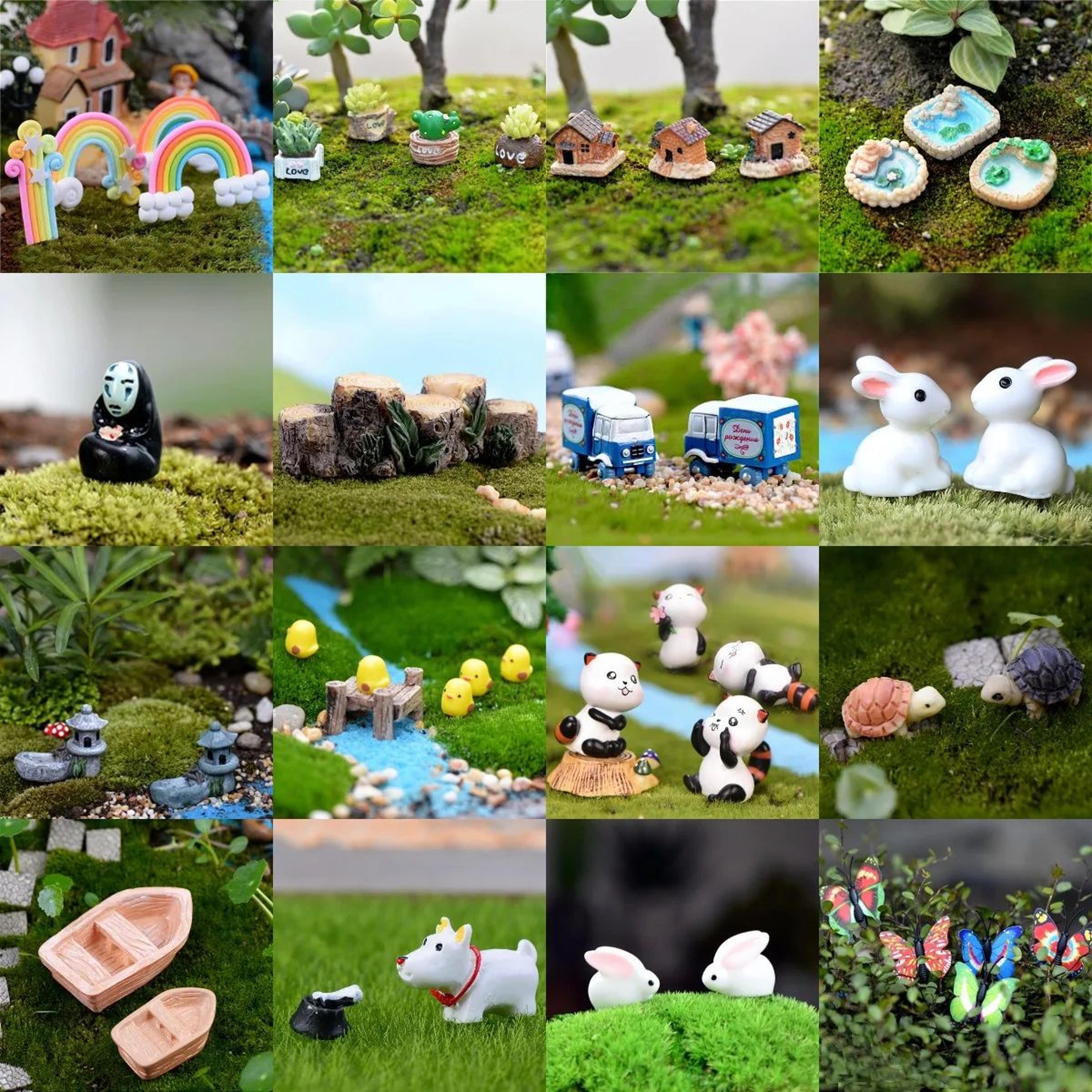 mini cute animal figurines for fairy garden decor