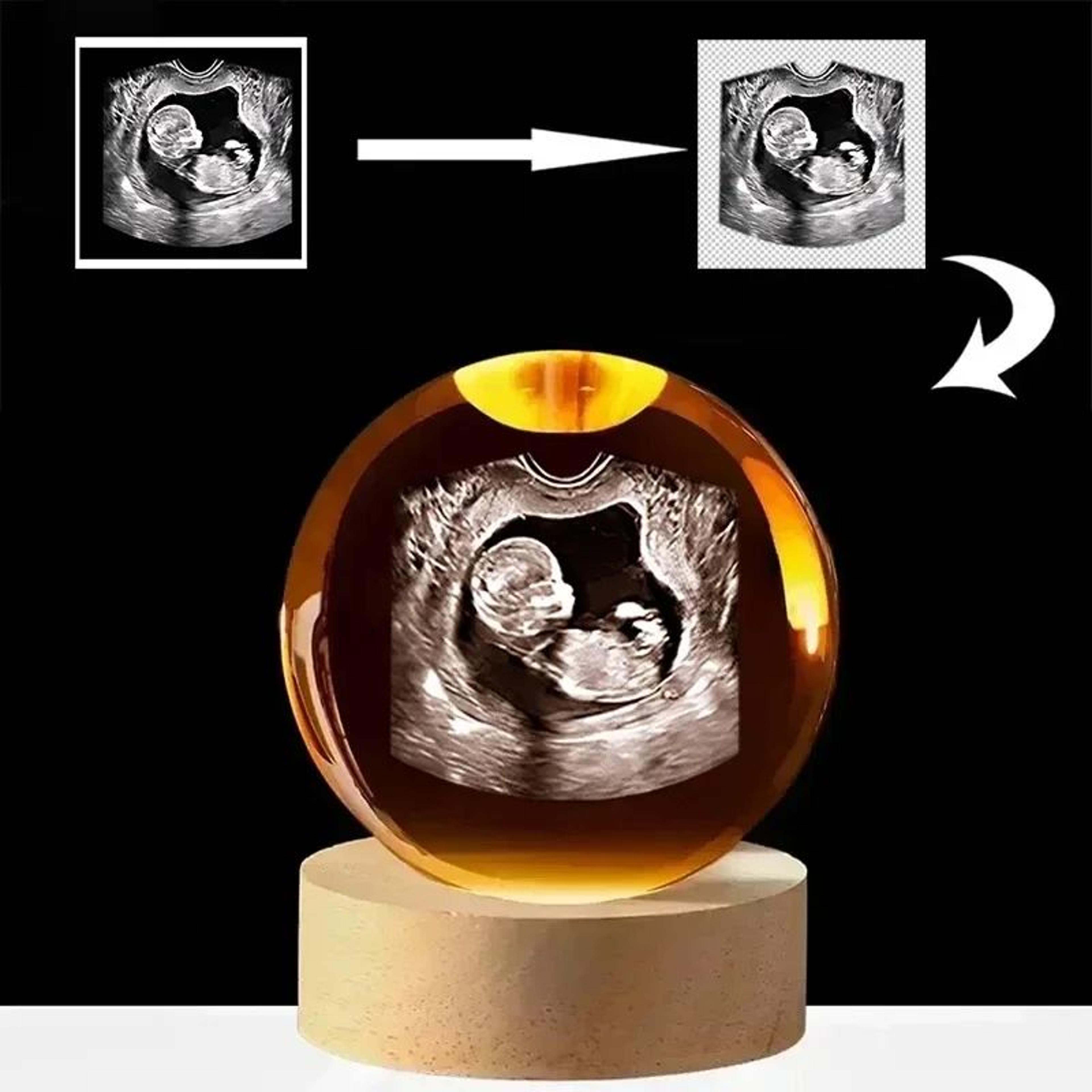 Personalized Baby Ultrasound Crystal Ball Engraved Keepsake 1
