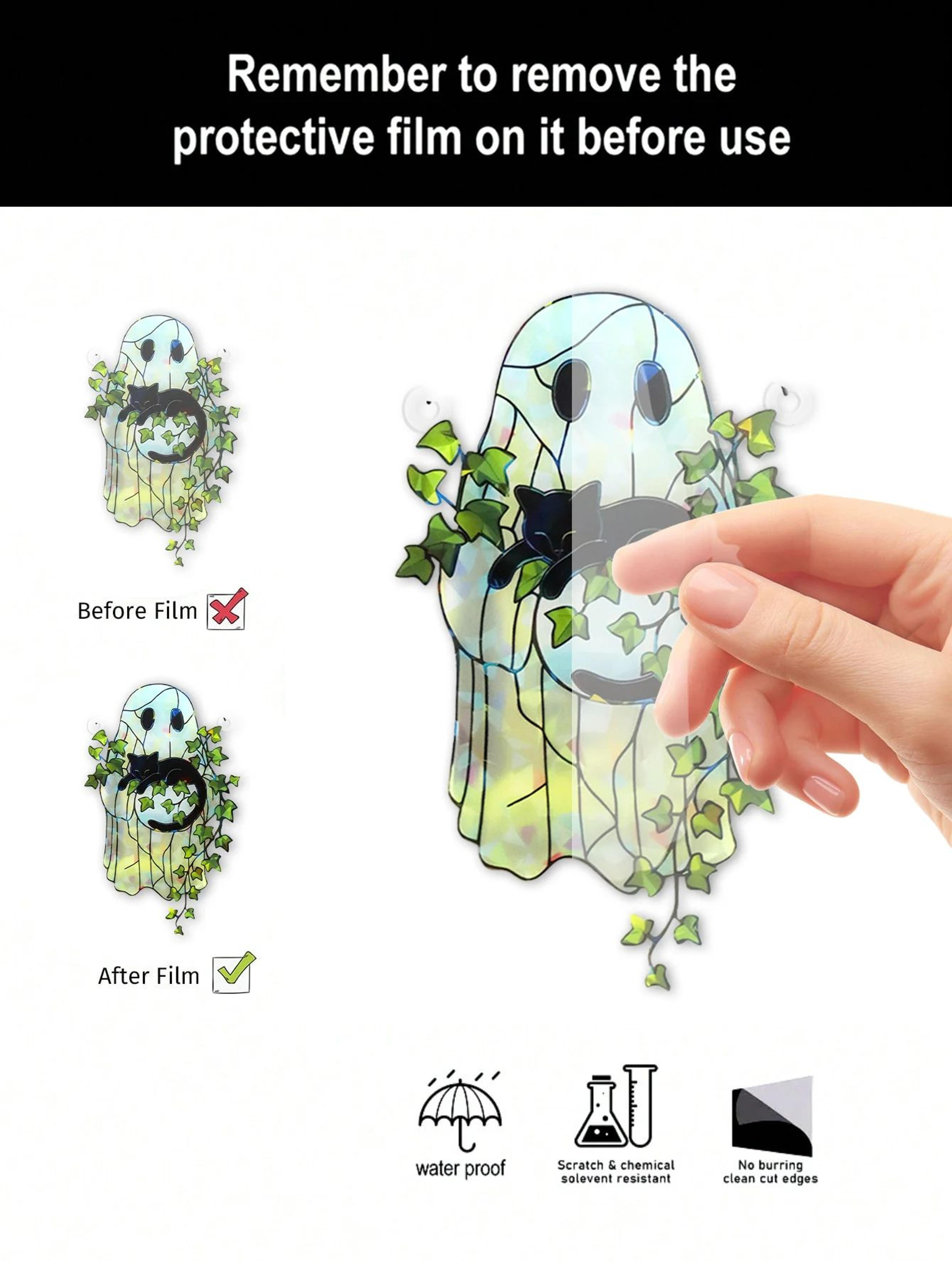 Cute Halloween Ghost Acrylic Suncatcher Window Hanging Decor 3