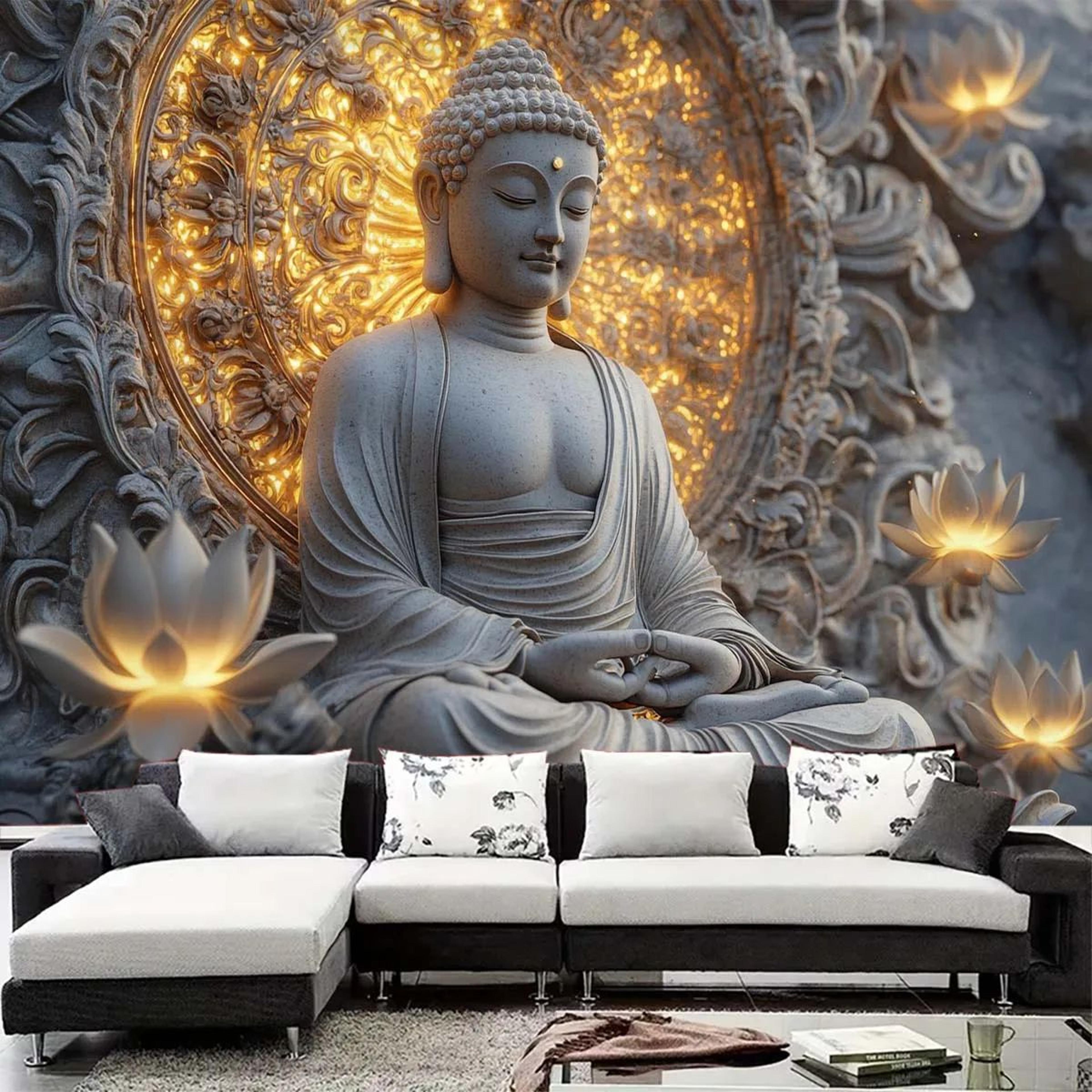 spiritual buddha lotus wall tapestry
