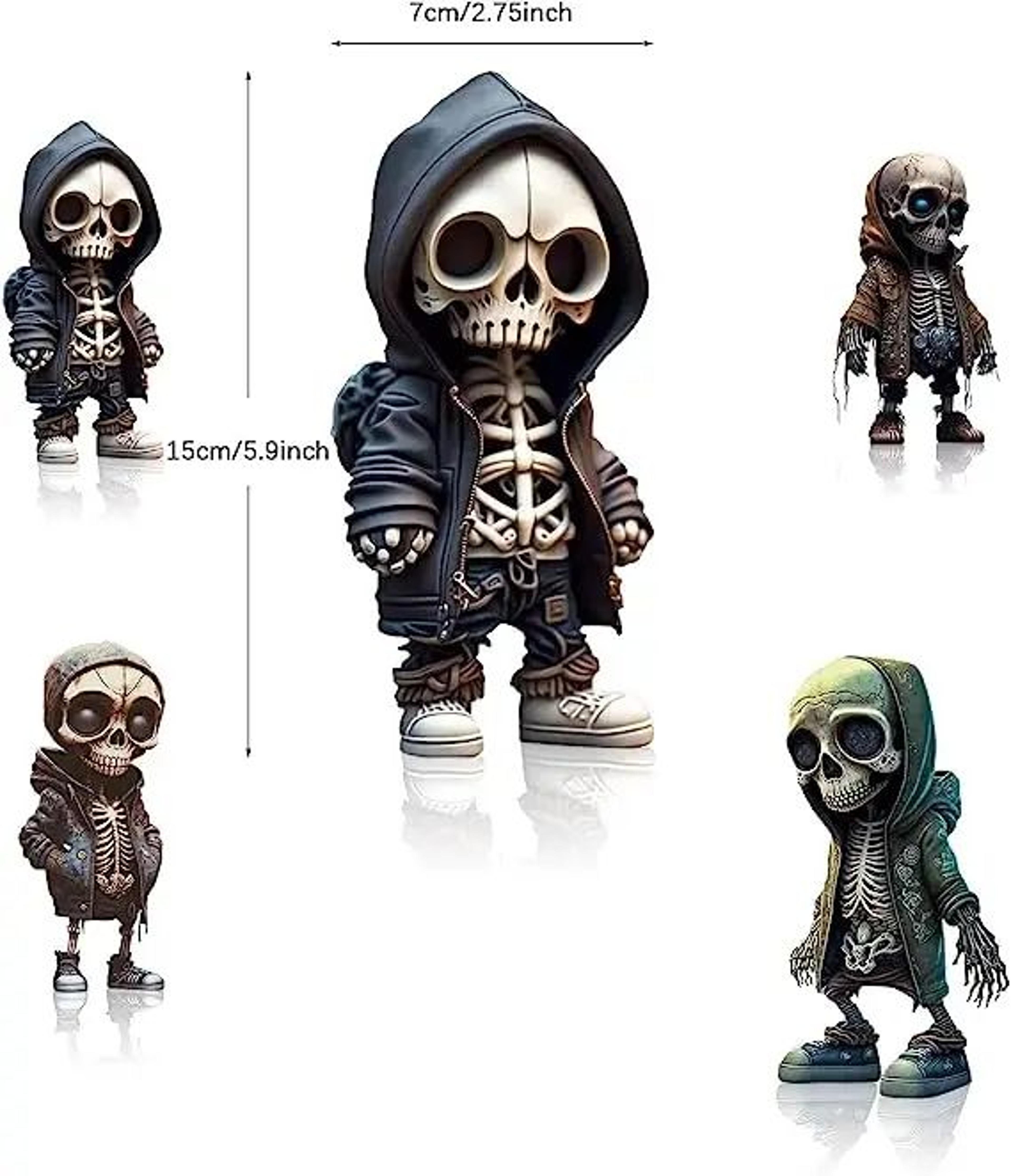Mini Resin Skeleton Skull Figurine Decor 5
