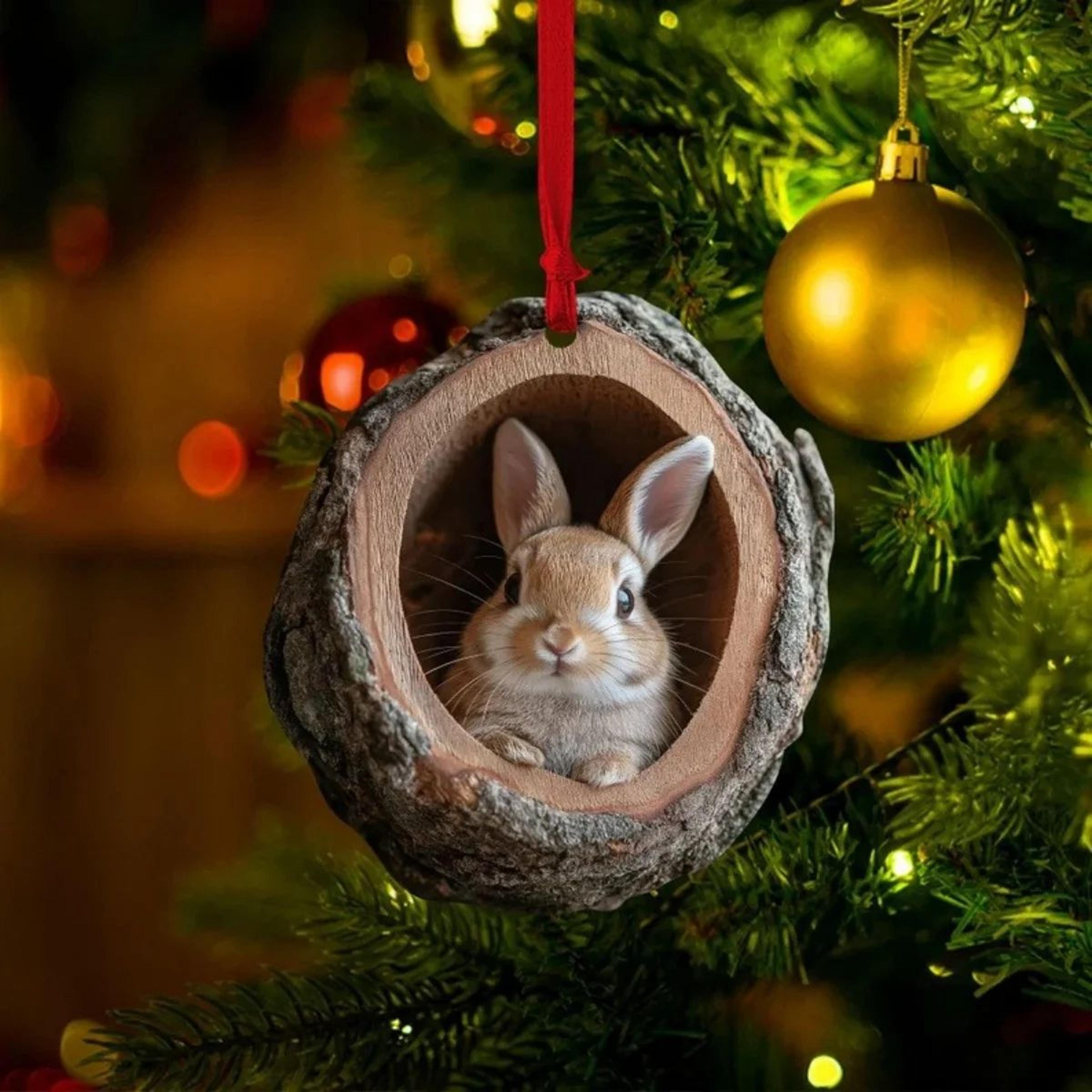 Cute Woodland Animal Acrylic Christmas Ornaments 5