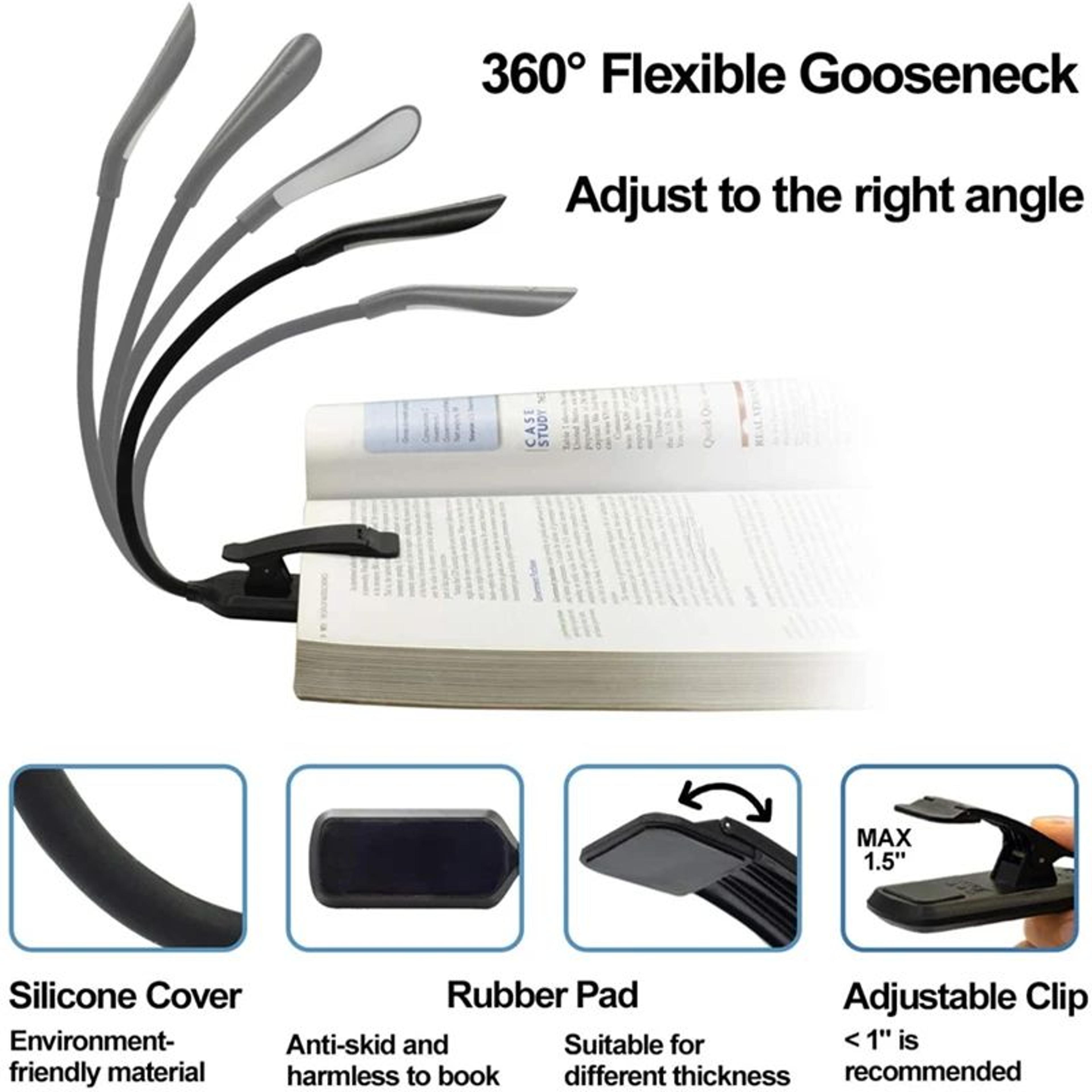 Mini USB Rechargeable Clip On Book Light 3
