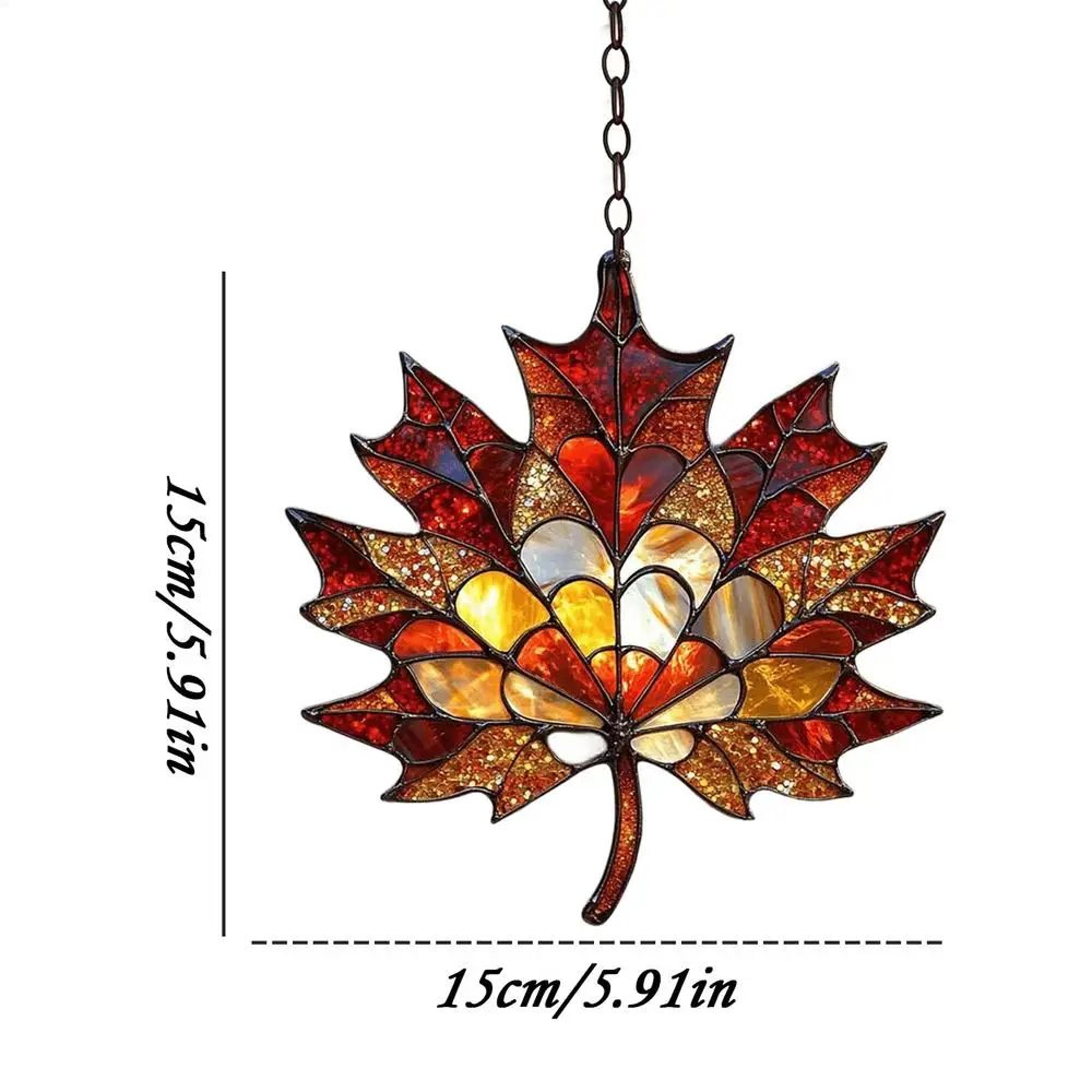 Acrylic Maple Leaf Light Catcher Hanging Decor 5