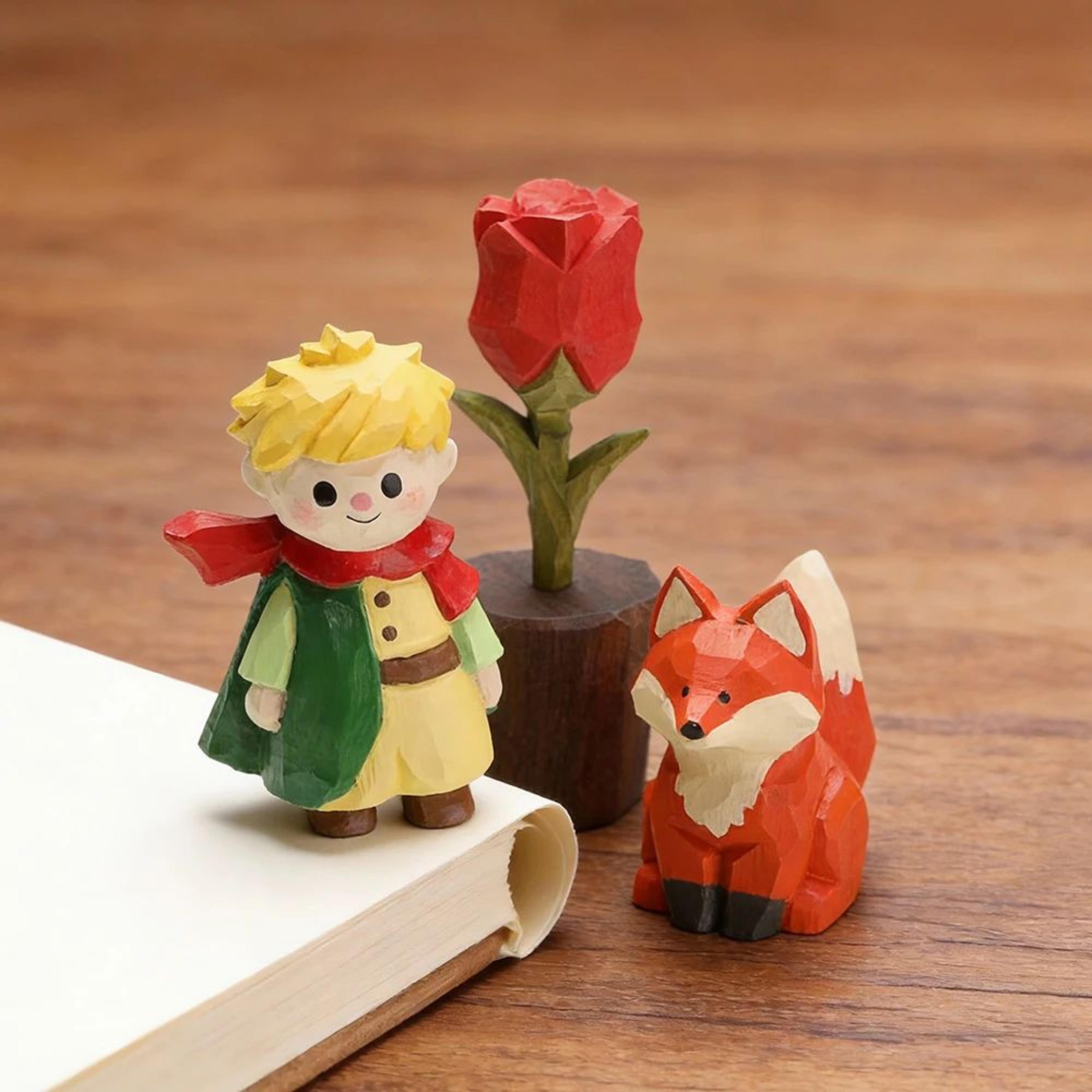 Handmade Wooden Fox Sculpture Decor 15