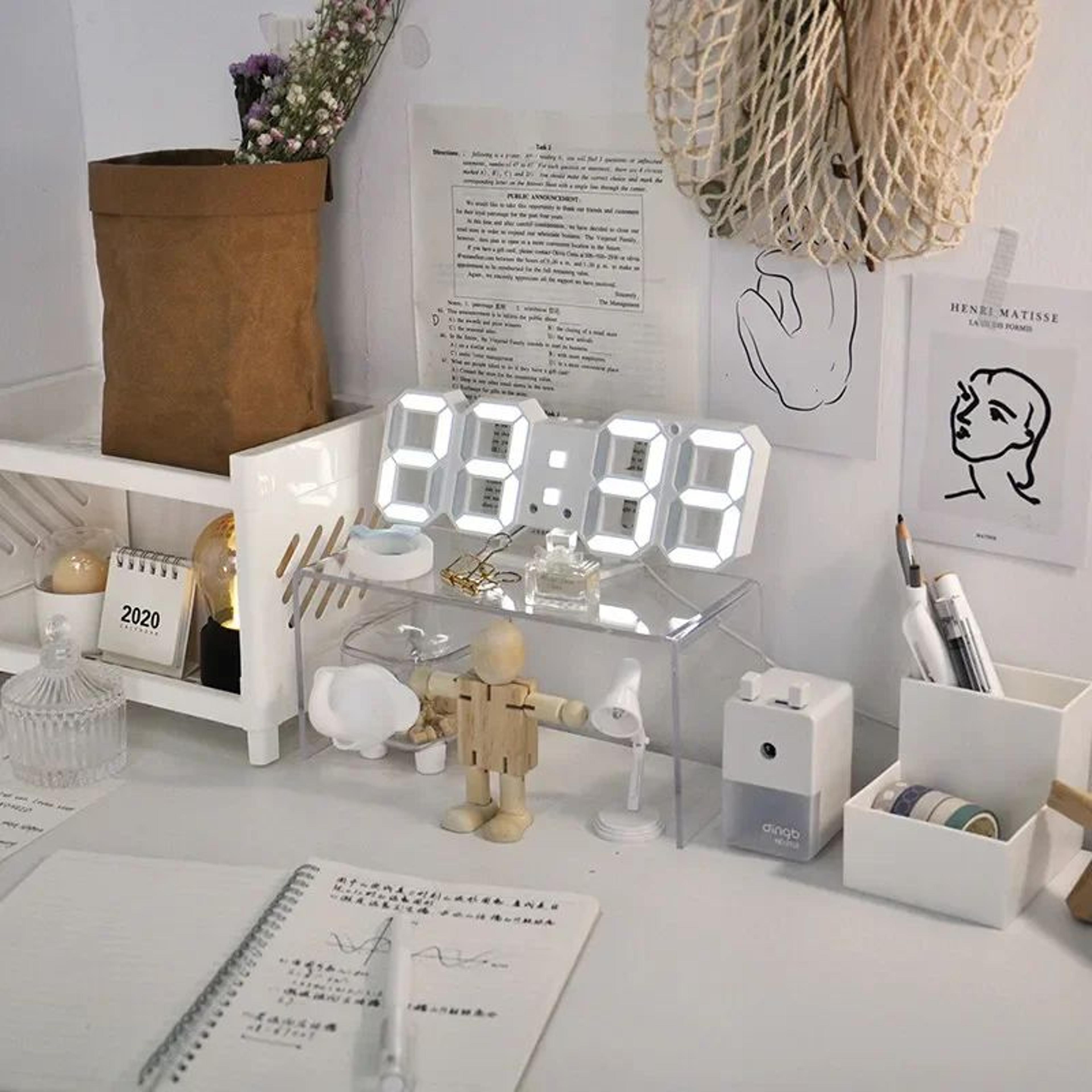3D LED Digital Wall Clock With Night Glow 8