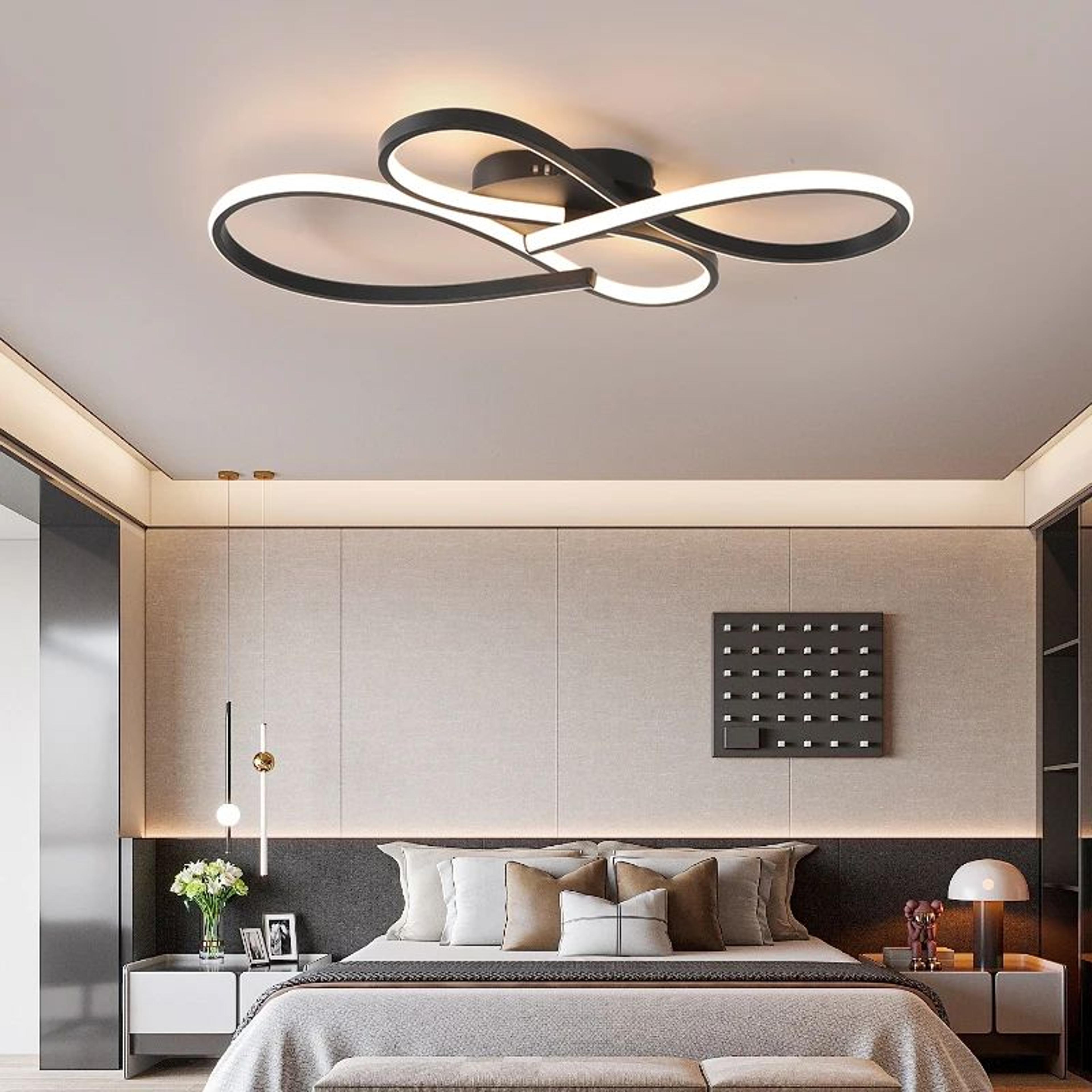 modern black led ceiling chandelier light fixture