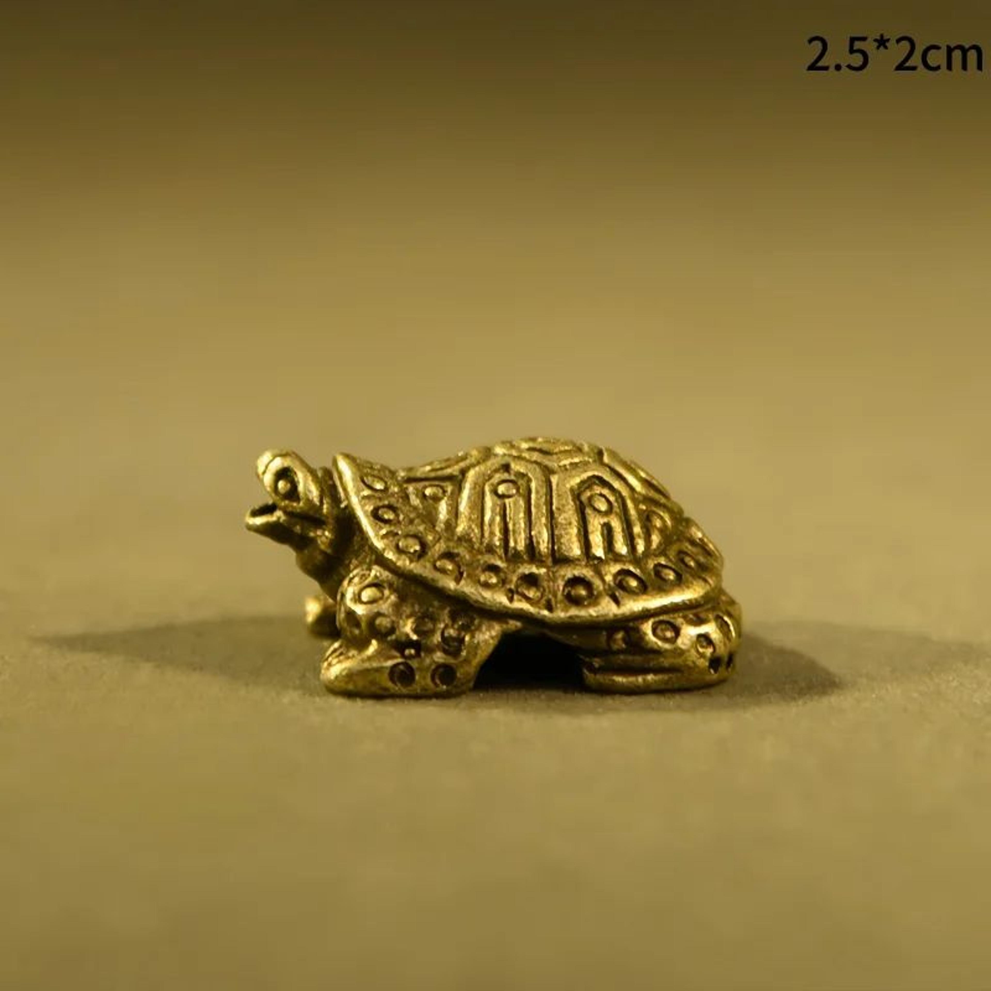 Vintage Copper Turtle Figurine Feng Shui Desk Ornament 7