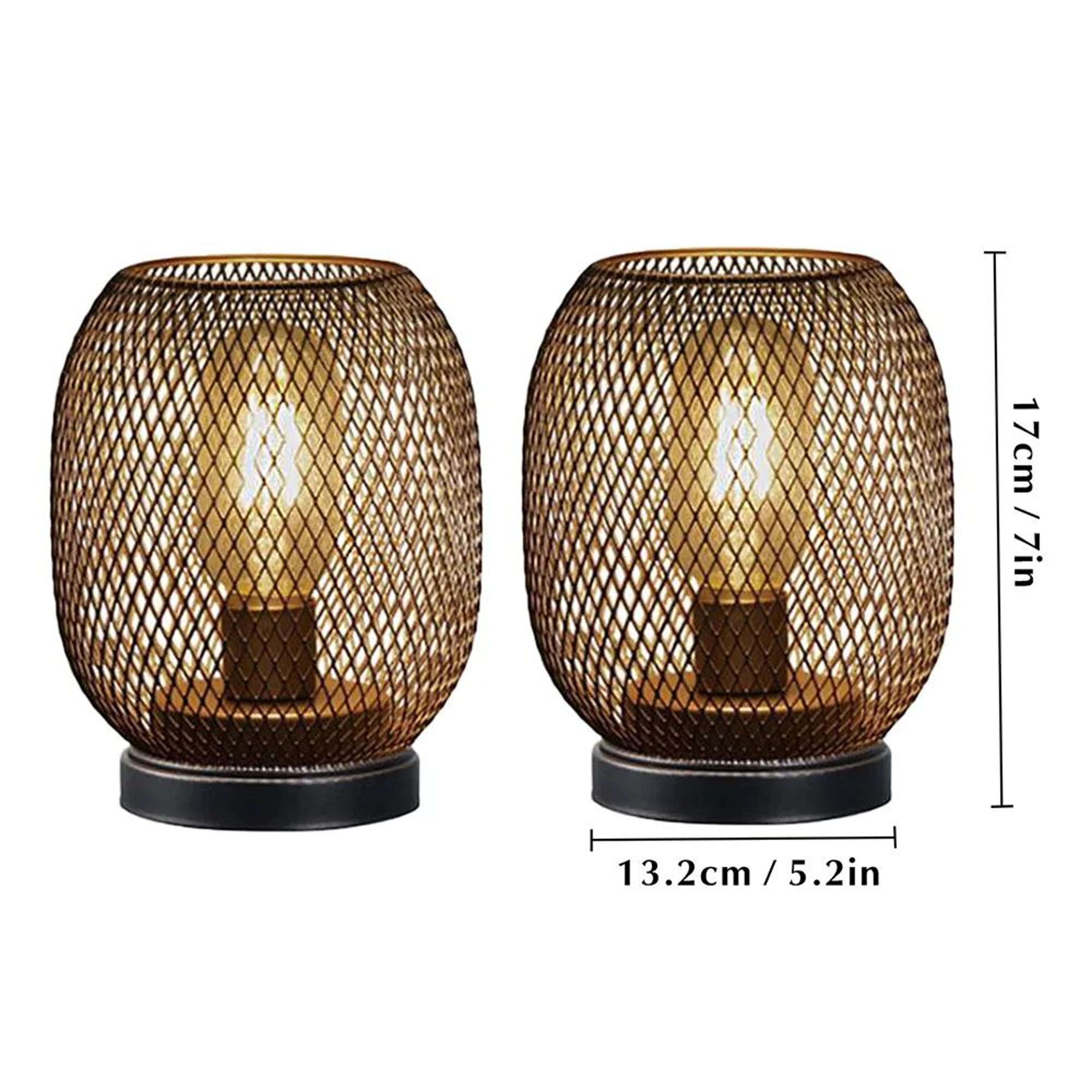 Metal Cage LED Table Lamp Cordless Lantern Decor 12