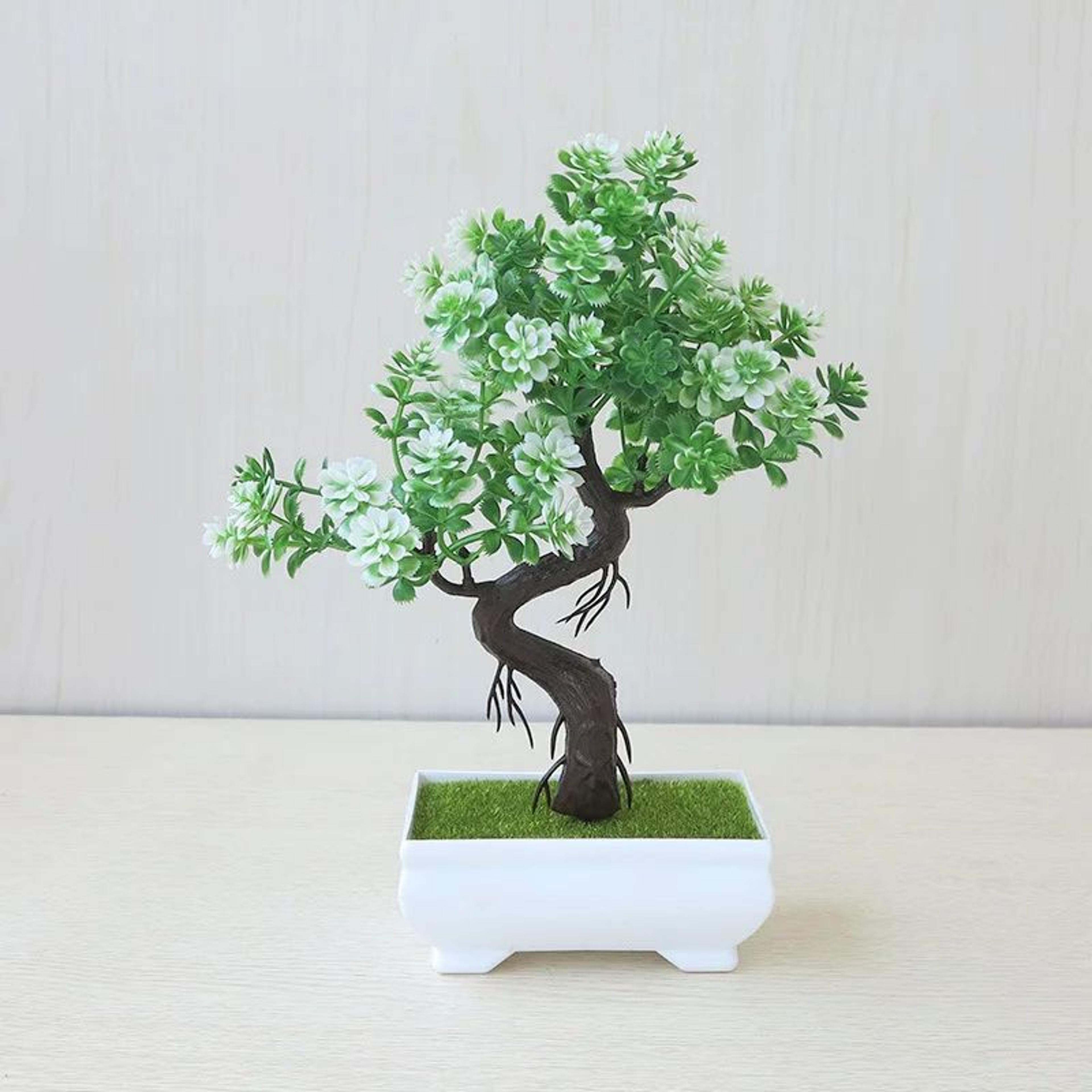 Mini Artificial Bonsai Tree Potted Plant Decor 17
