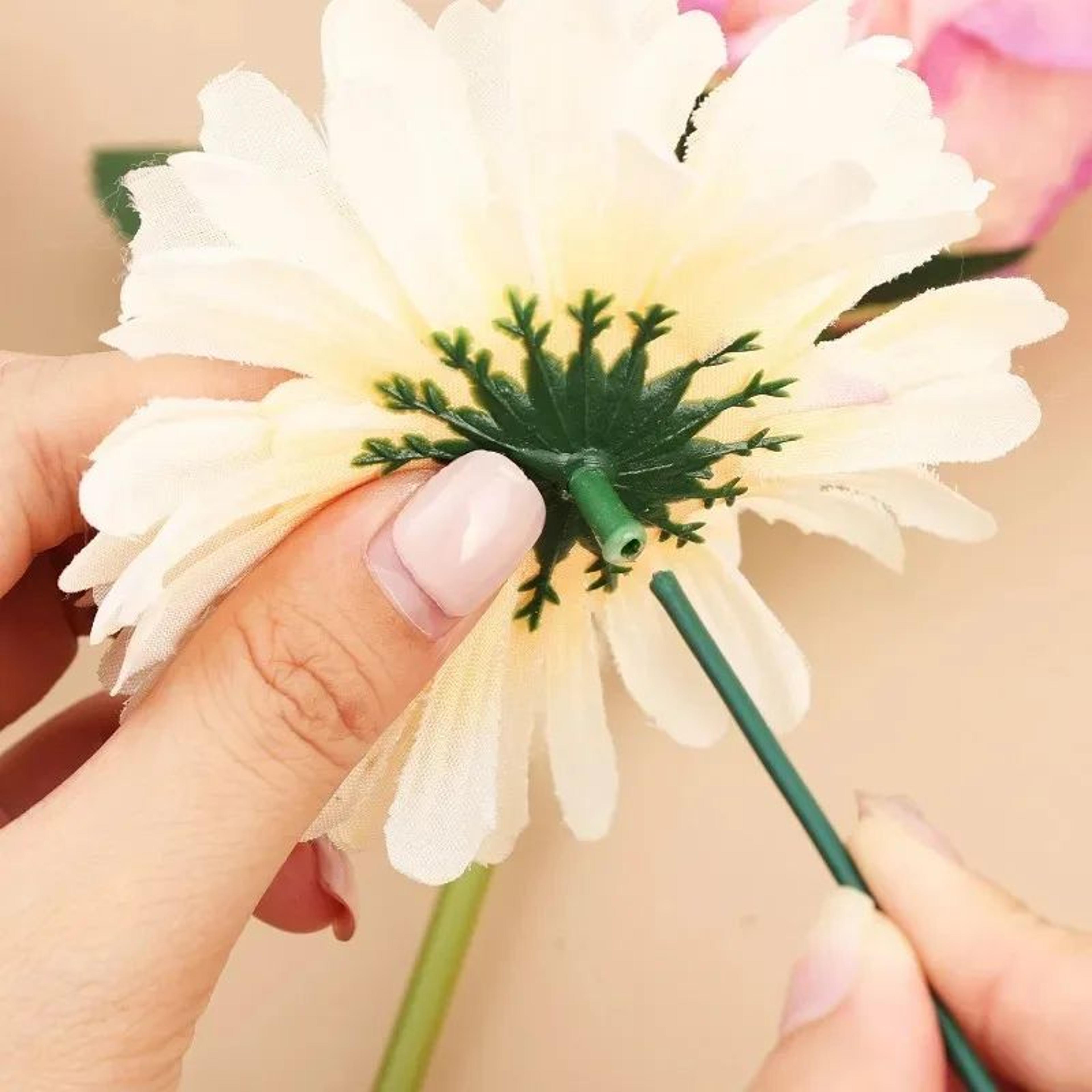 Bendable Artificial Flower Stems With Floral Tape Set 3